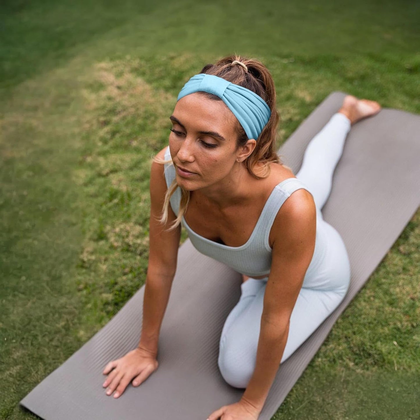 Wide Headbands for Women Knotted No Slip Head Bands Soft Turban Headband Hair Accessories Boho African Solid Color Head Wraps for Women Yoga Workout Pack of 6