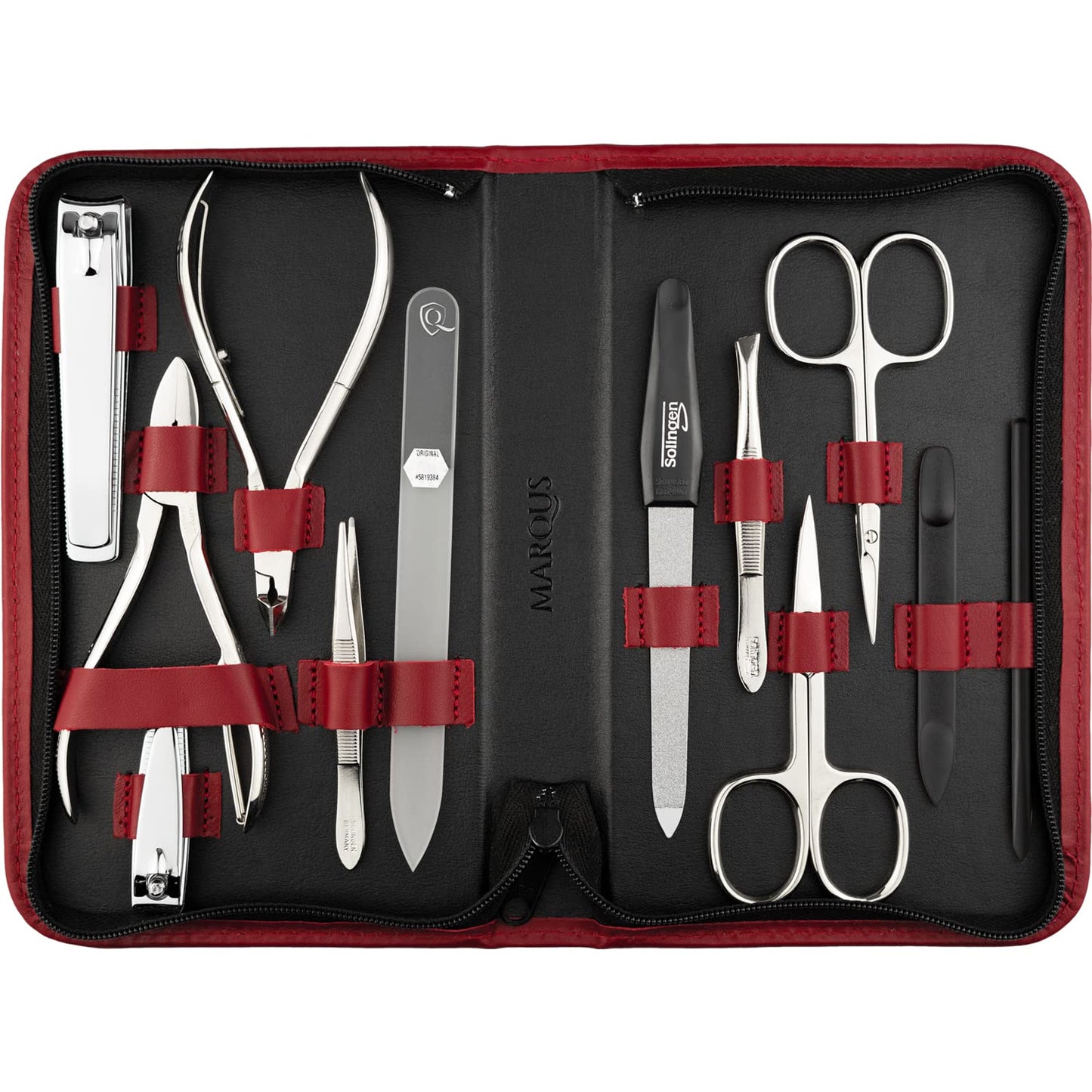 Manicure Set Women and Men – 12-Piece Professional Grooming Kit with Premium Tools, Genuine Leather Case, and exclusive Glass Nail File for Hand & Foot Care, German Quality