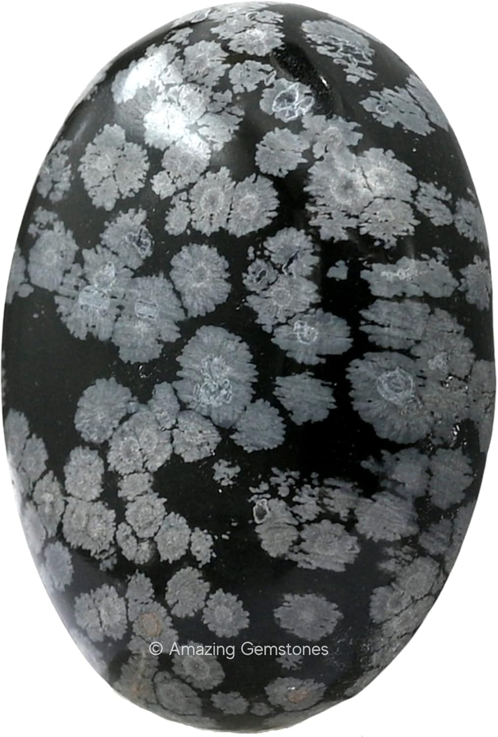 Amazing Gemstone Snowflake Obsidian Crystals and Healing Stones - Large Palm Stone Crystals Piedra - Crystal for Good Luck, Positive Energy, Meditation - Unique Stocking Stuffers, Gifts for Women