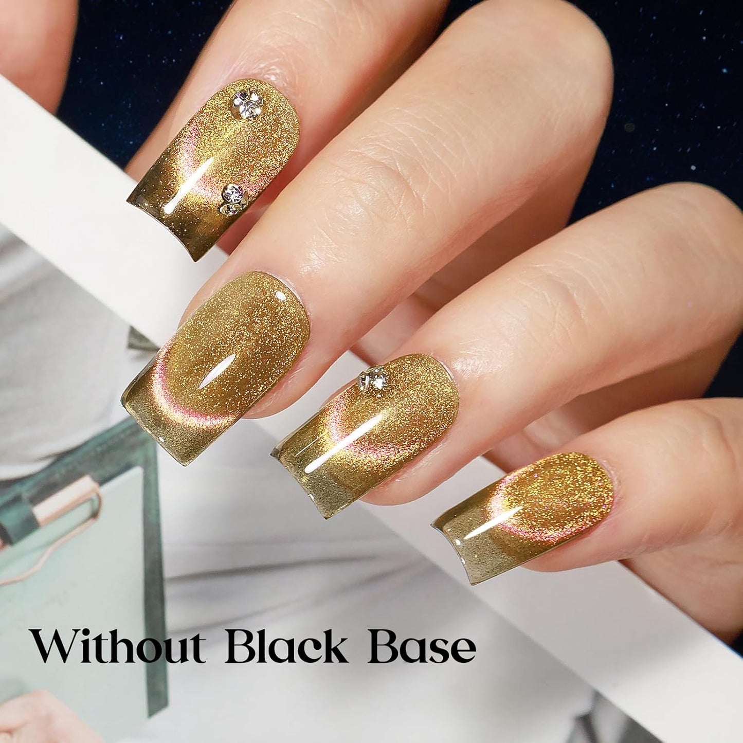 MIZHSE 9D Cat Eye Gel Nail Polish, 8 Colors Magnetic Gel Polish Set with Magnet, Starry Series Galaxy Effect Cateye Soak Off Nail Art Salon Manicure Home Gift for Women