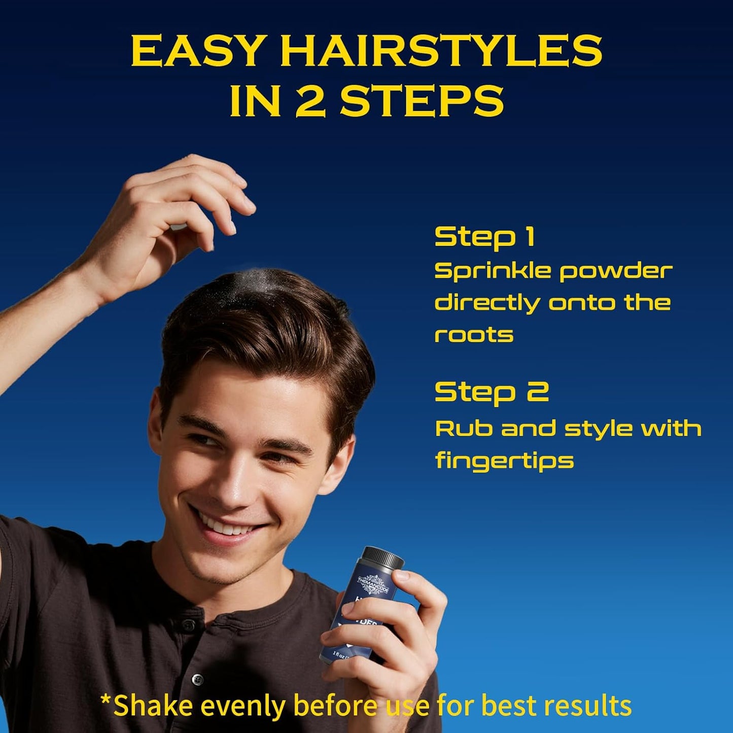 Texture Powder for Men, Lightweight Hair Styling Powder Adds Volume and Texture for a Natural Look, Best for Short to Medium Hair