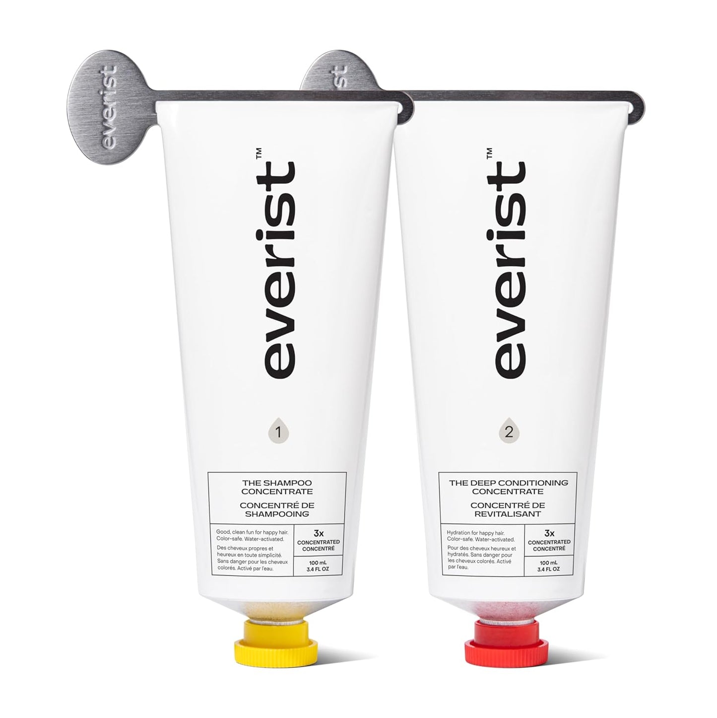 Everist The Haircare Essentials Duo, Includes Shampoo & Deep Conditioner, Repairs Hair, Ideal for Sensitive Scalp, Hydration and Smoothing, Plant-based, Color-safe, 3.4 fl oz Each