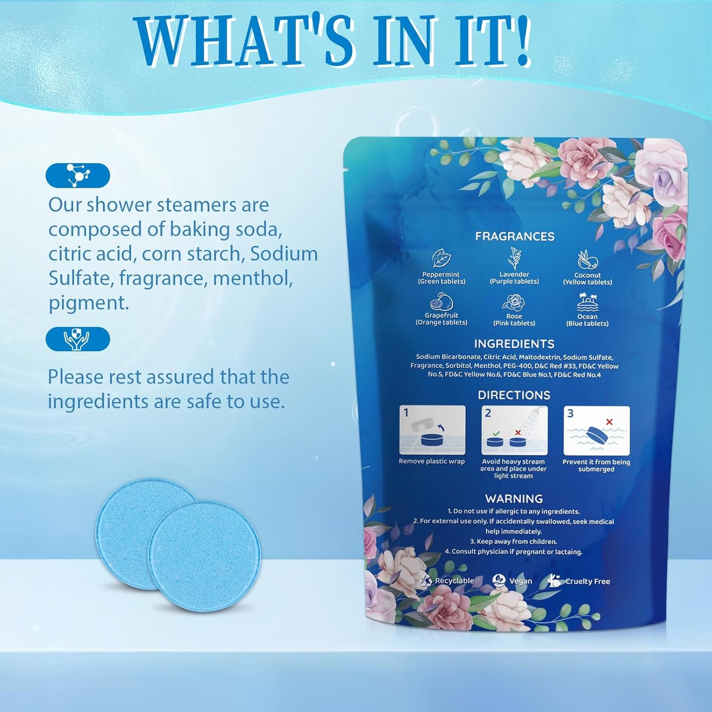 18-Pack Shower Steamers Aromatherapy, Shower Bath Bombs with Individually Wrapped, Variety Shower Tablets, Mothers Day Presents for Mom, Birthday Presents for Women