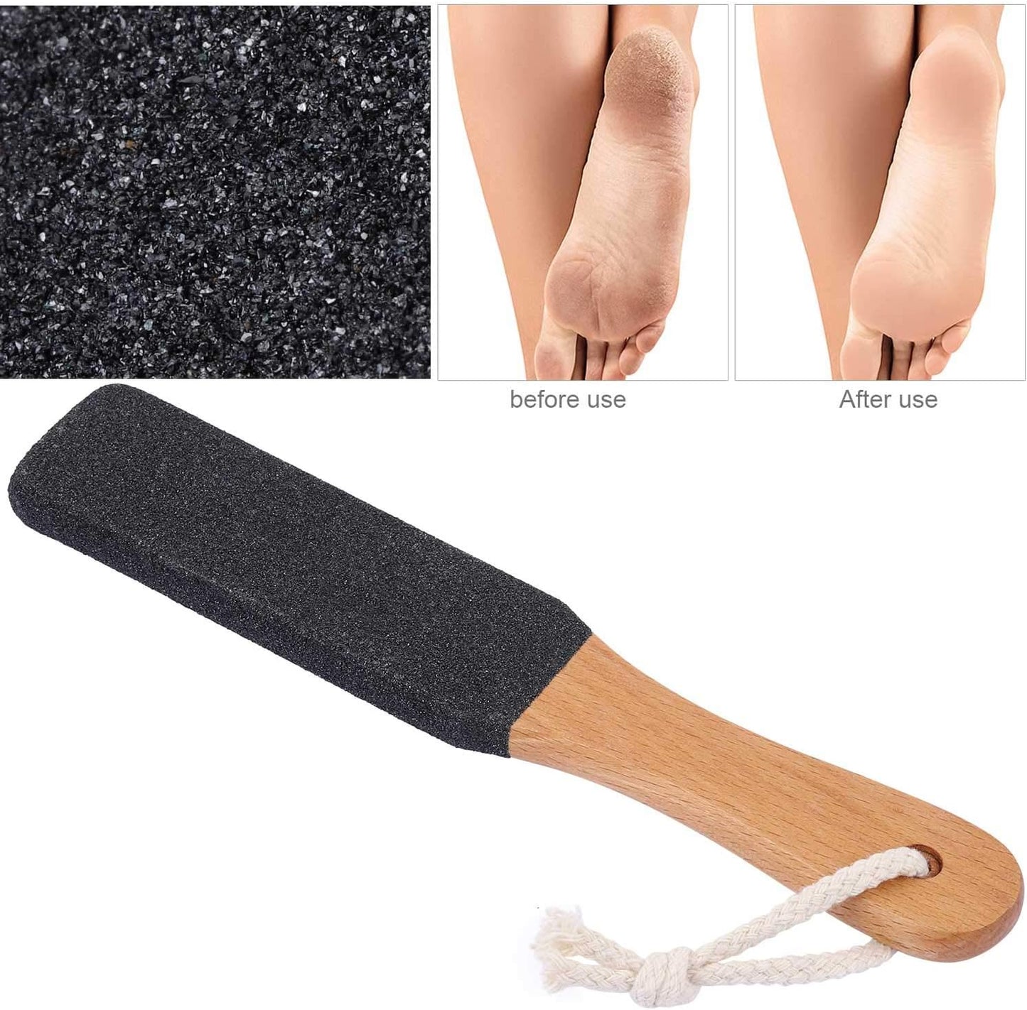 2 Pieces Foot File Callus Remover Heel Grater Wooden Handle Foot Scrubber Pedicure File Foot Filer for Dead Skin Professional