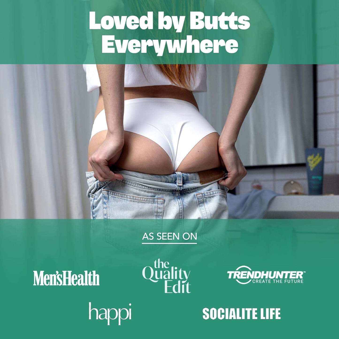 Charcoal Exfoliating Bum and Body Mask, Detoxifying Bamboo Charcoal and Volcanic Exfoliants for Radiant, Silky Smooth Skin, Bottoms Up by Hey Sweet Cheeks, 4 oz