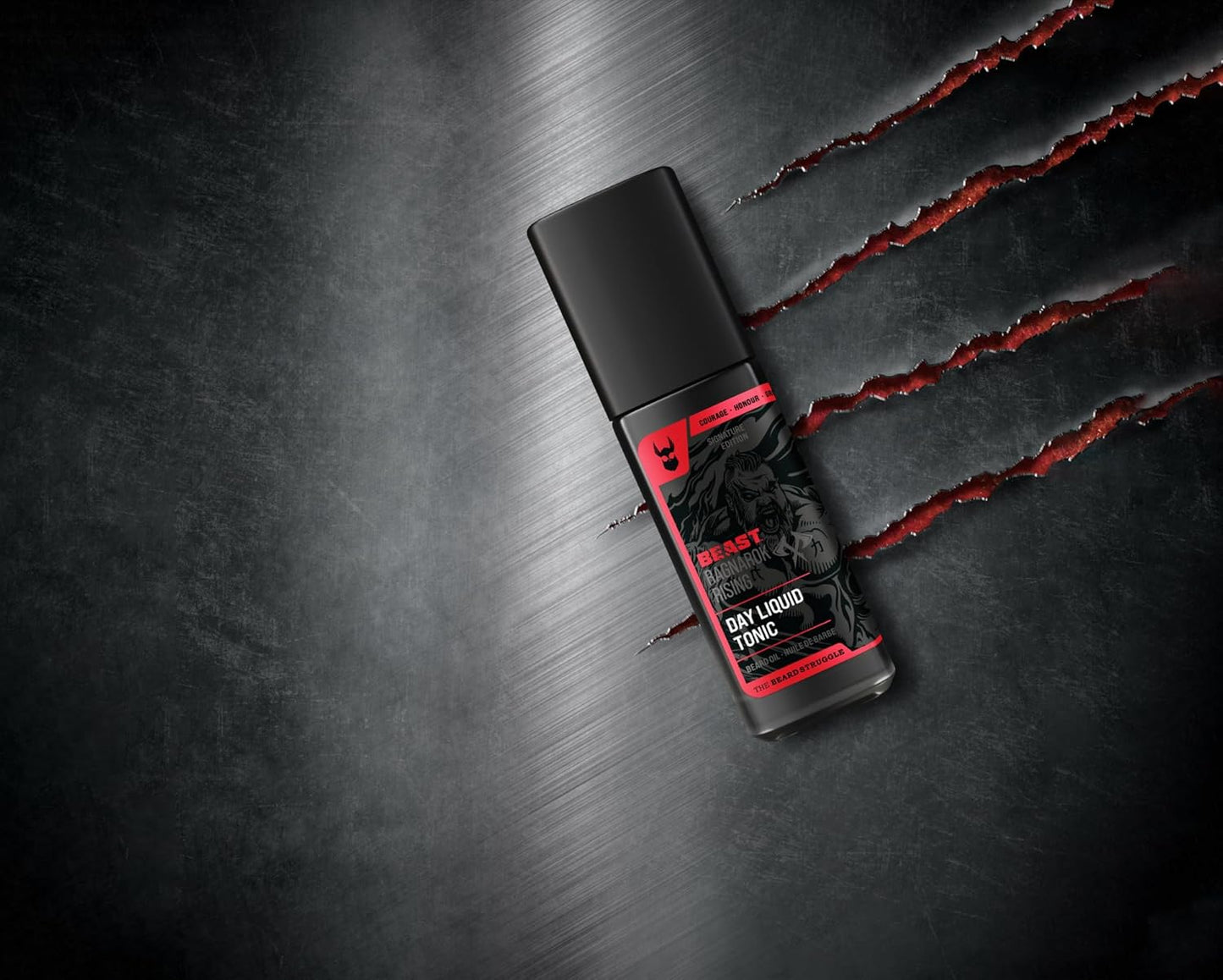 The Beard Struggle The Beast Line Beard Growth Oil for Men Ragnarok Rising Eddie Hall Beast Line - Signature Edition - Night Liquid Elixir Beard Oil & Beard Softner 1 fl oz