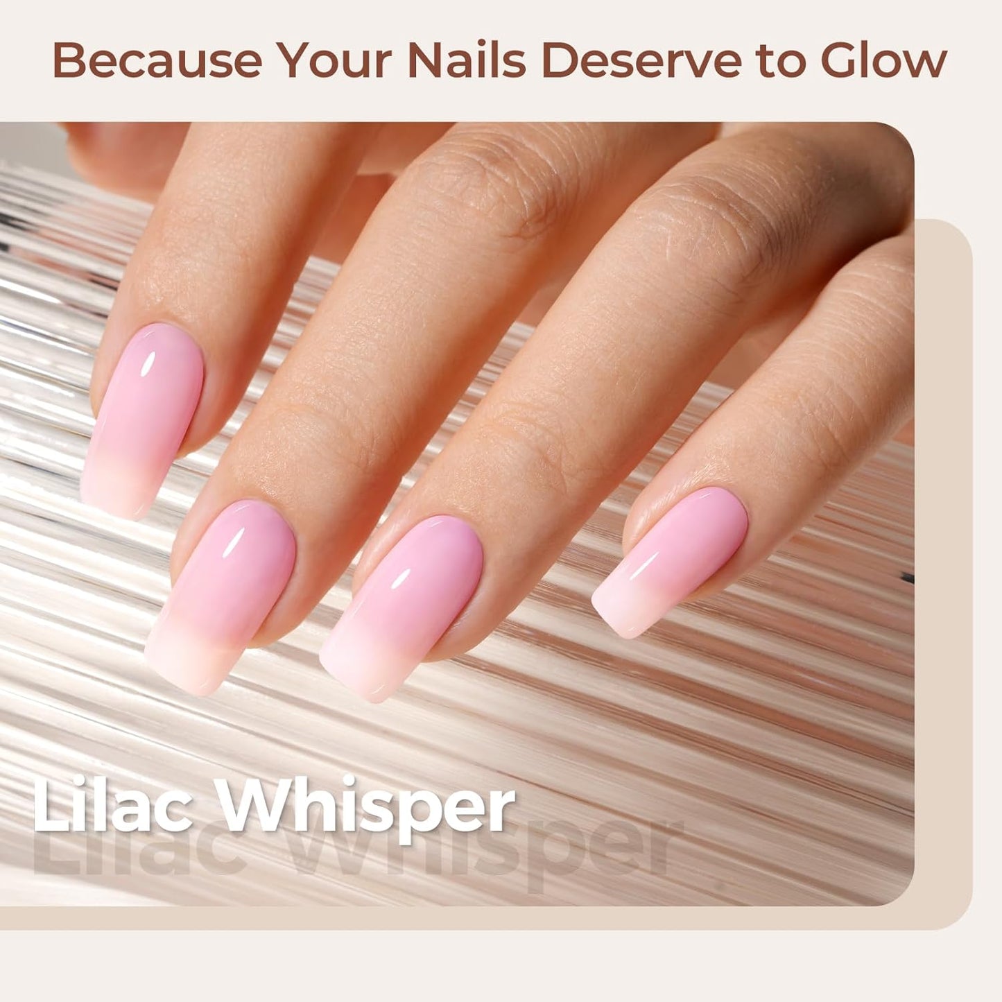 AILLSA Baby Pink Gel Nail Polish Lilac Whisper Jelly Gel Polish Sheer Light Neutral Translucent Nude Gel Polish Long Lasting Color Soak Off U V Gel for French Manicure Nail Art at Home 0.51 Oz