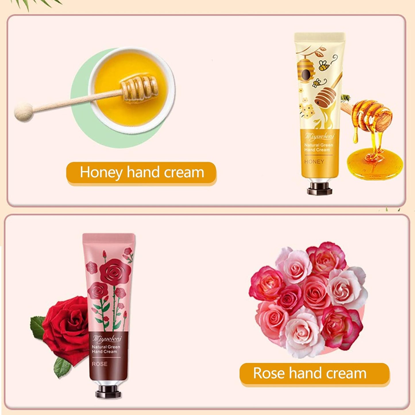 BONNIESTORE 10 Pack Plant Fragrance Hand Cream, Moisturizing Hand Care Cream Travel Gift Set With Natural Aloe And Vitamin E For Women Bridesmaid-30ml