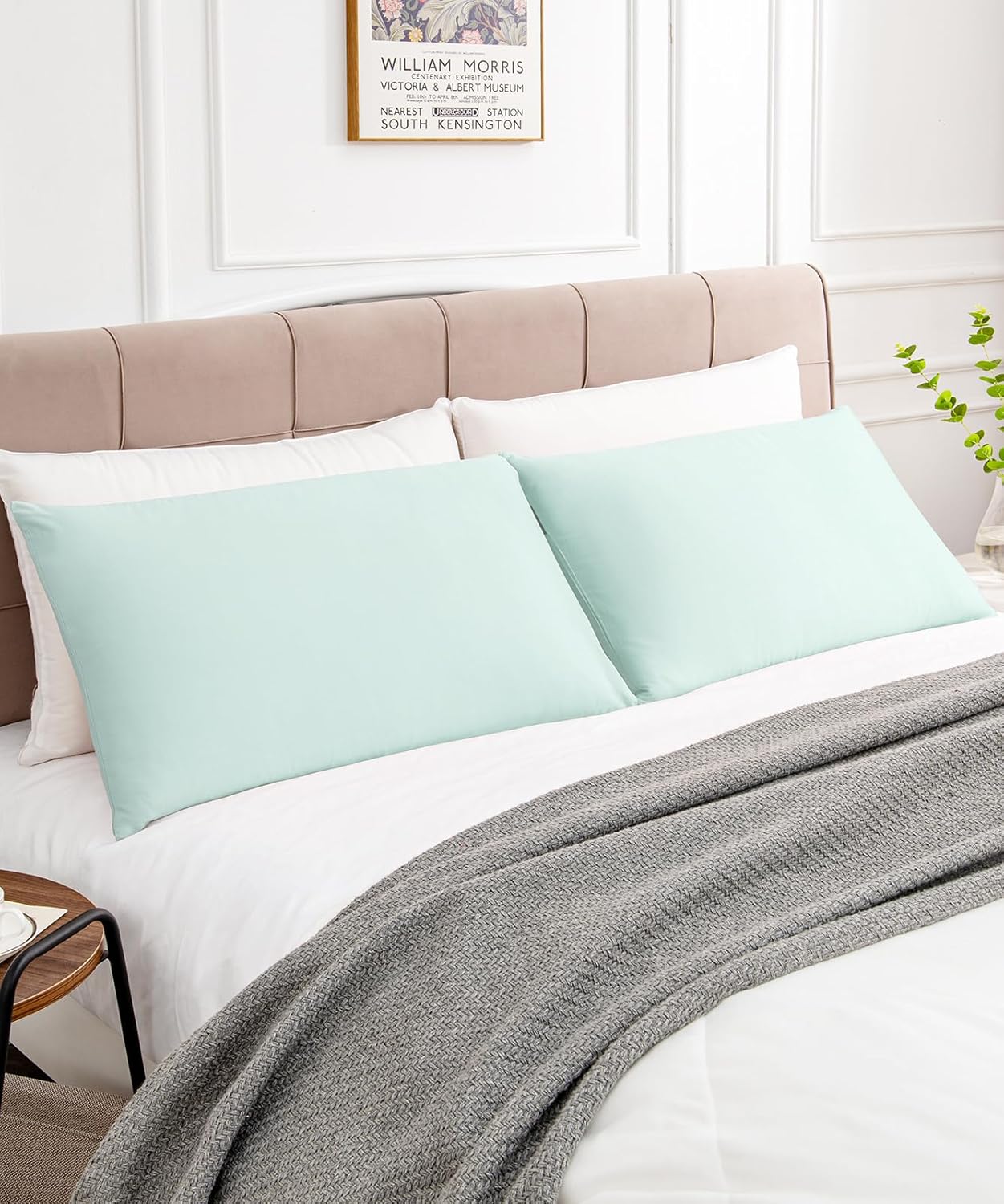 Warmstar Cotton Pillow Cases Queen Size Set of 2, 600 Thread Count Pillowcases 20x30 Inches, Soft Long Staple Cotton Pillowcases Breathable with Envelope Closure,Lagoon