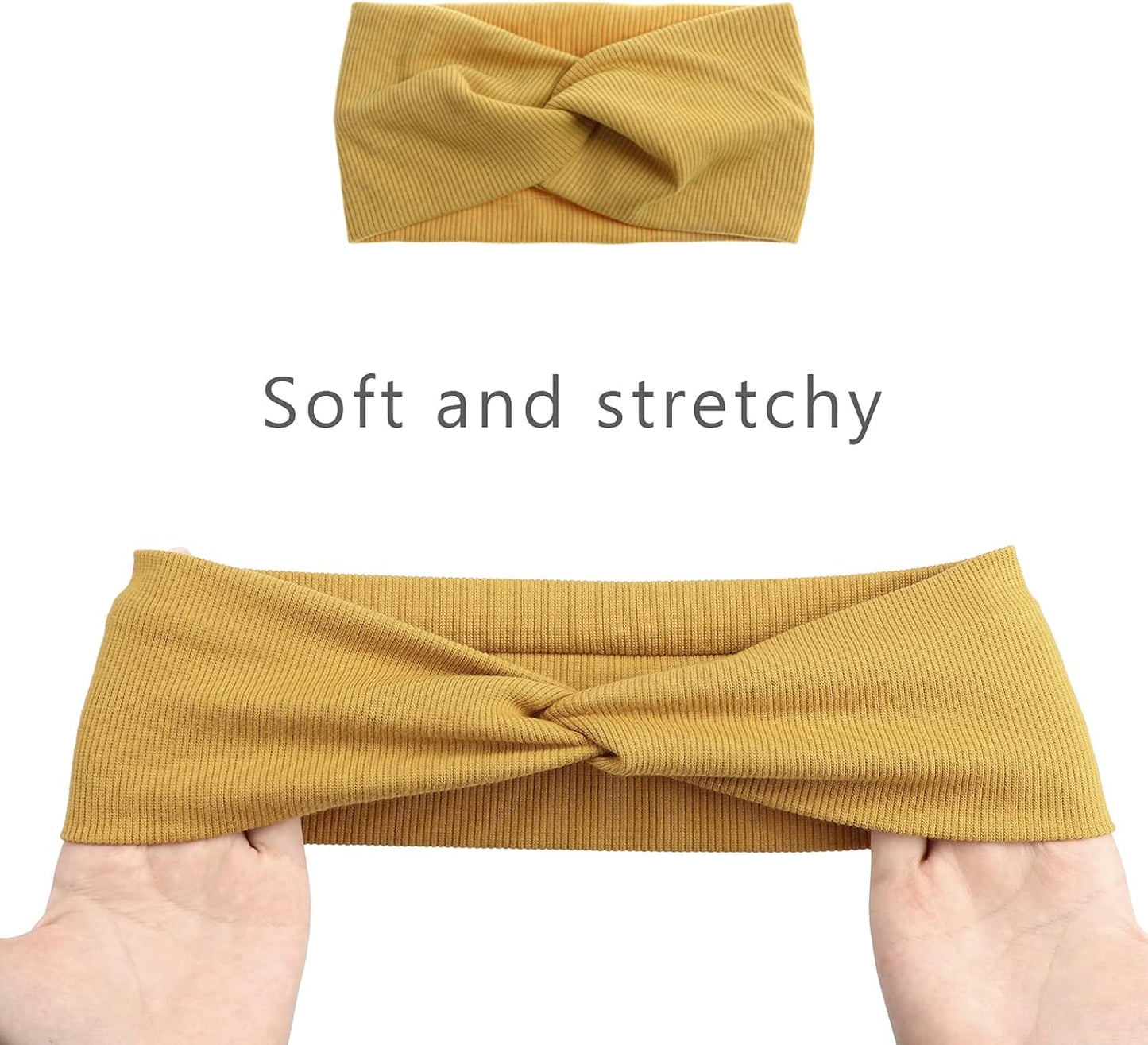 DRESHOW 8 Pack Headbands for Women Yoga Knotted Headbands Elastic Criss Cross Hair Accessories Sports Head Wrap Non Slip