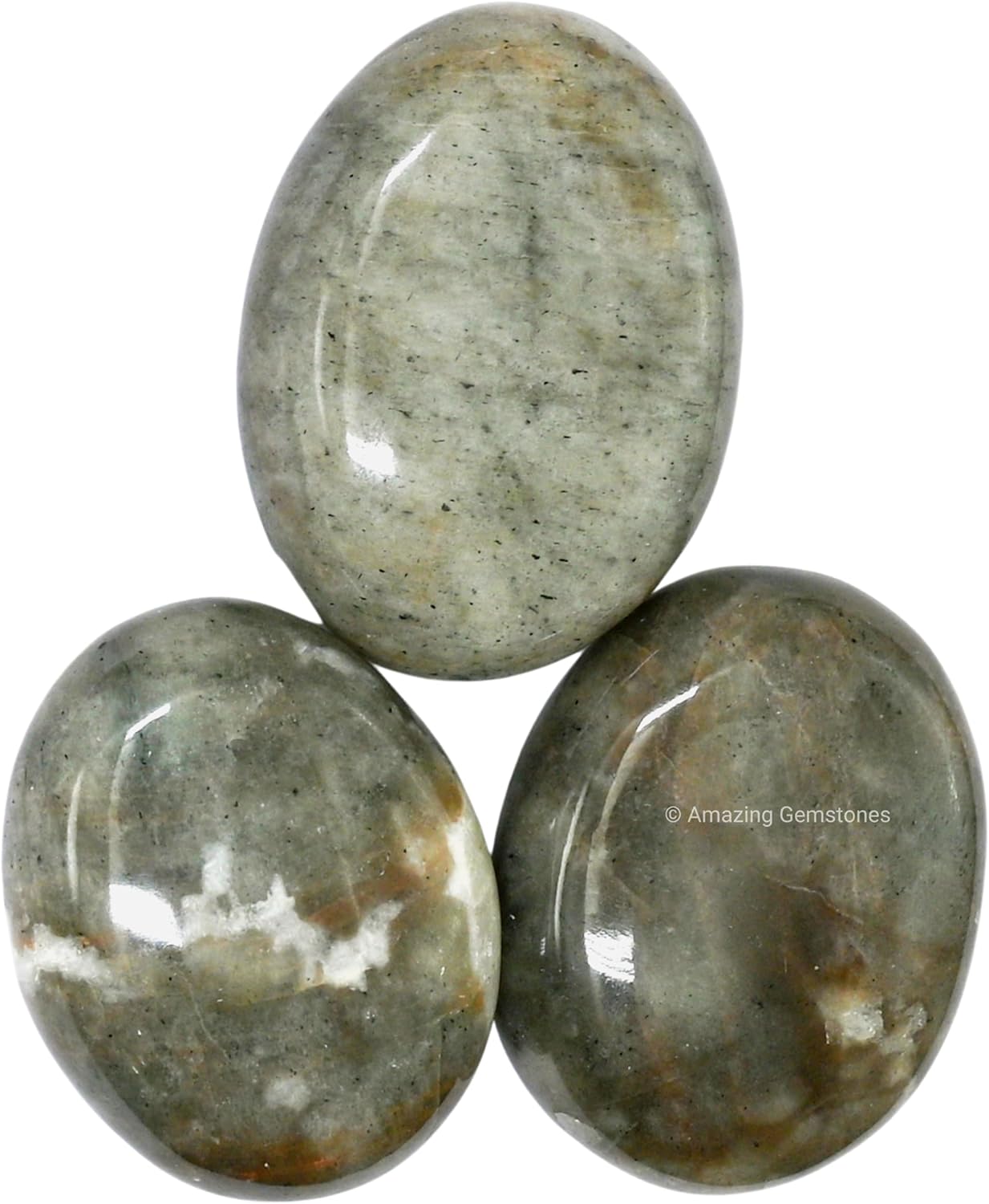 Amazing Gemstone Chrysoberyl Cats Eye Crystals and Healing Stones - Large Palm Stone Crystals Piedra - Crystal for Good Luck, Positive Energy, Meditation - Unique Stocking Stuffers, Gifts for Women