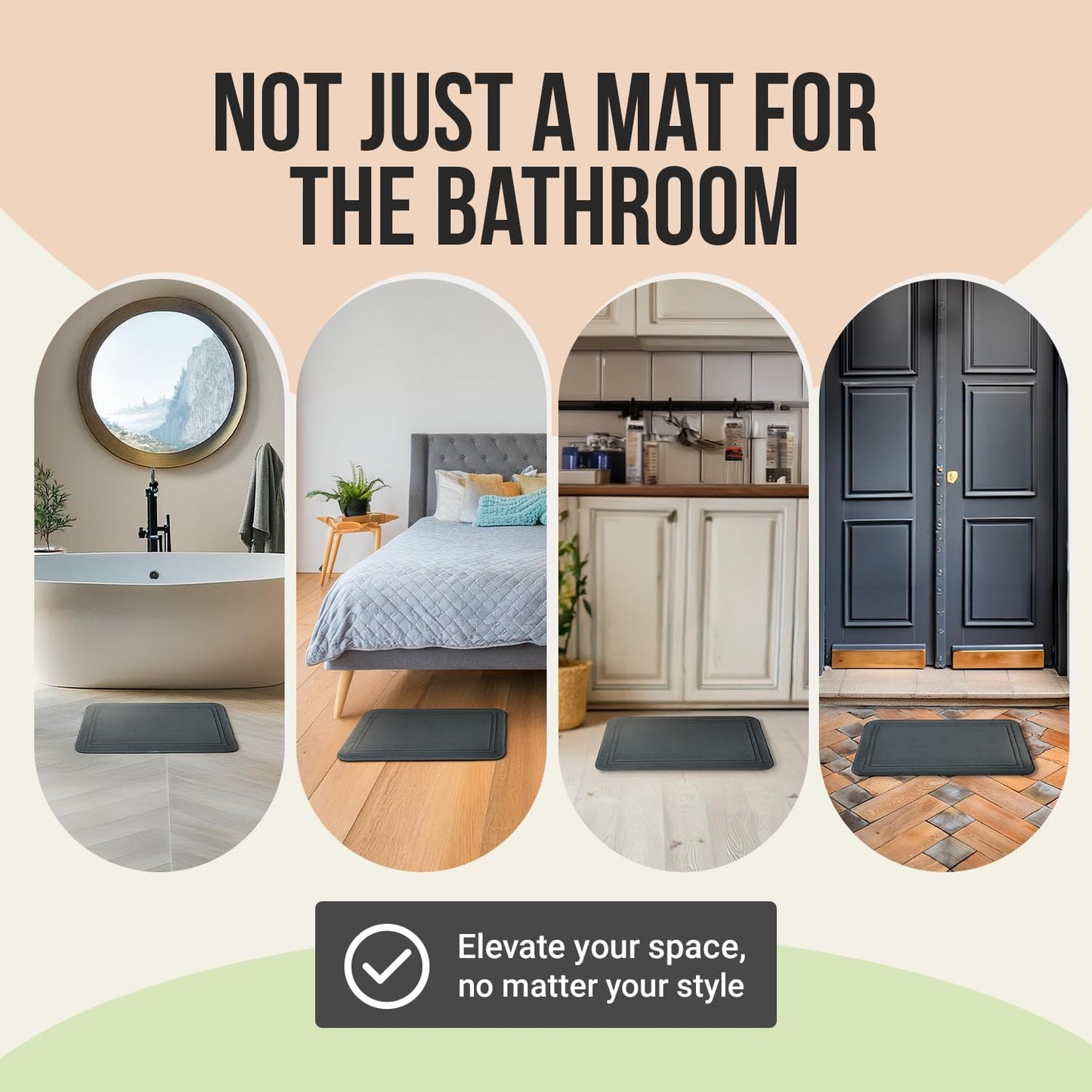 ITSOFT Memory Foam Bath Mat 59x23, Non Slip, Machine Washable, Quick Dry & Absorbent Rugs, Bath Mats for Bathroom Floor, Tub & Shower, Bathroom Rug, Chocolate Brown