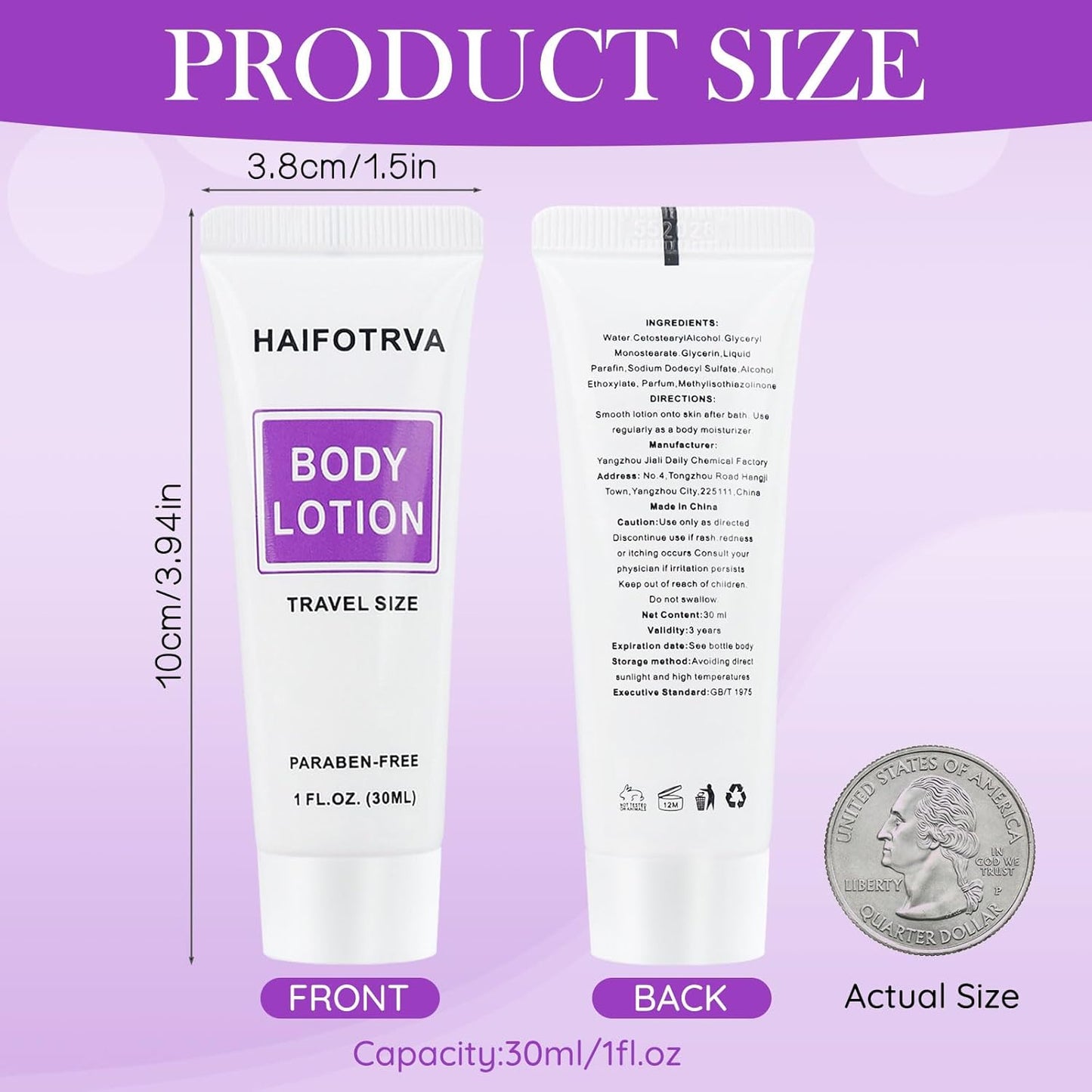 Travel Size Body Lotion Bulk Pack of 30,Individually Wrapped Small Size Hotel Body Lotion Supplies 30ml/1 fl oz Portable Toiletries Amenities Bulk for Guests,Travel,Homeless,Charity