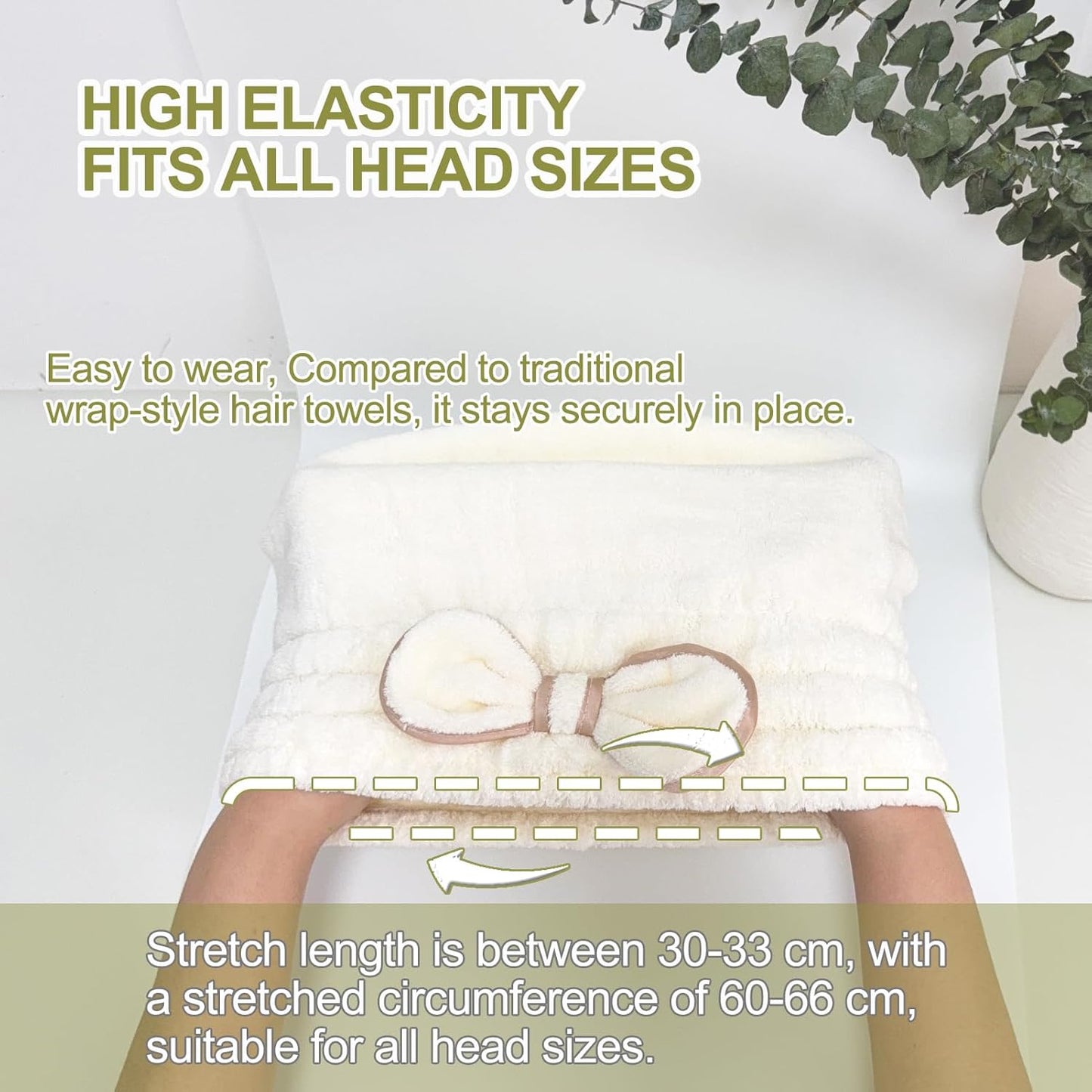 Jseng 3Packs Microfiber Hair Towel for Women - Quick-Drying, Super Absorbent Hair Wrap with Bow Design, Soft Hair Towel Turban for Curly Long Wet Hair