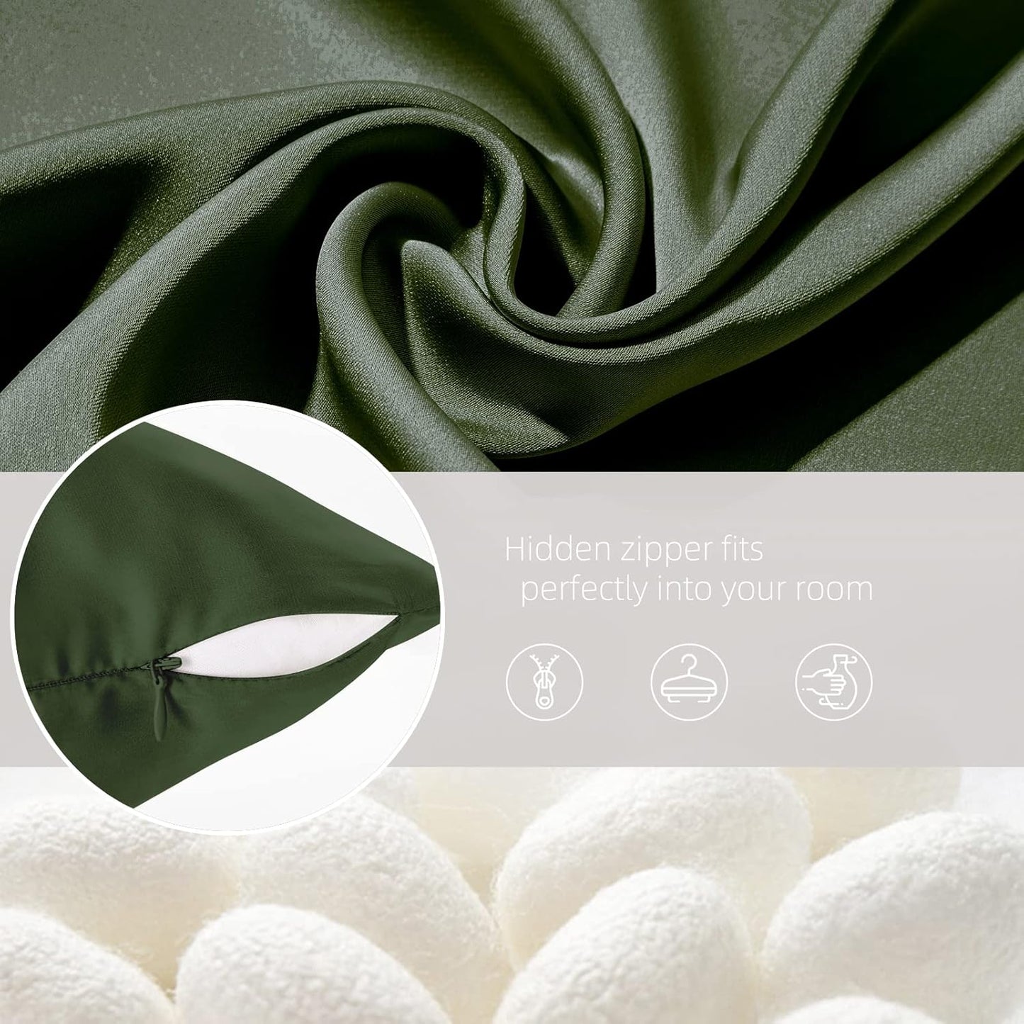 Silk Pillow Cases for Hair and Skin Mulberry Silk Pillowcase Soft Breathable Smooth Both Sided Natural Silk Pillow Cases with Zipper Beauty Sleep1 Pack for Gift(Standard,Green)