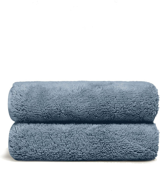 Italic Ultraplush 100% Australian Cotton Hand Towels - Set of 2 Luxury Hand Towels, Ultra Soft and Highly Absorbent 800GSM for Bathroom,Shower, Hotel, and Spa (Glacier)