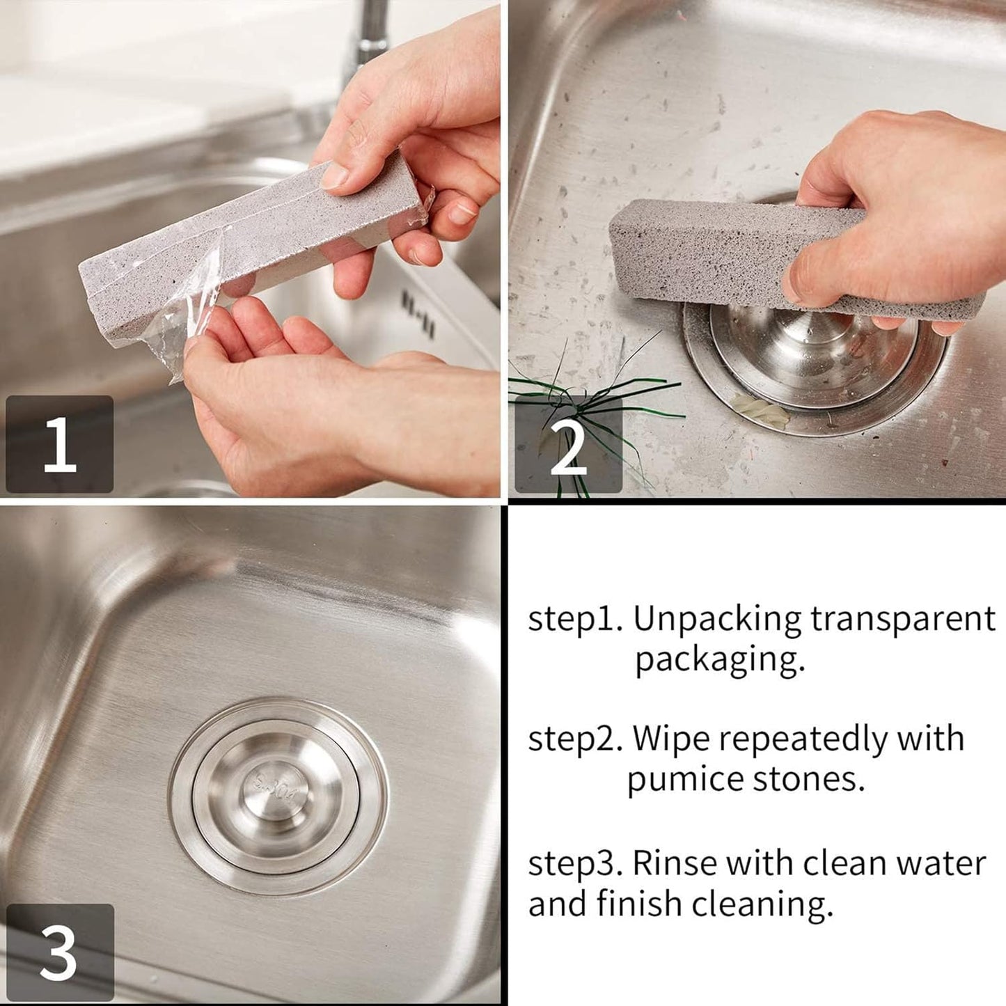 Chinco 30 Packs Pumice Stone for Cleaning, Scouring Pad Removing Stain Grime Without Leaving Scratches for Kitchen Oven Stove Home Bathroom Toilet Pool House Cleaning Supplies