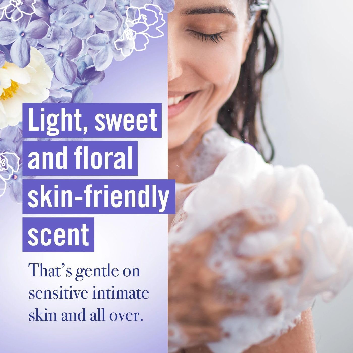 Vagisil Feminine Wash for Intimate Area Hygiene, Scentsitive Scents, pH Balanced and Gynecologist Tested, Spring Lilac, 12 oz (Pack of 1)