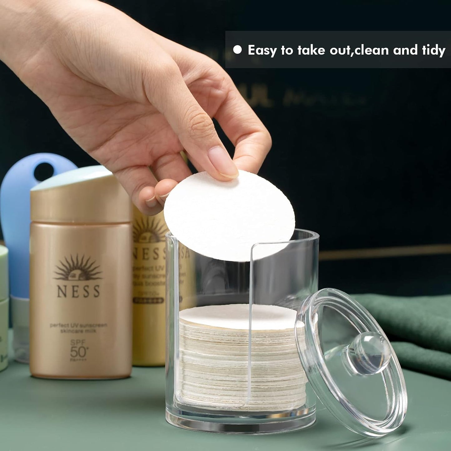 50 Pcs Compressed Facial Sponges Facial Makeup Natural Cosmetic Spa Sponges for Women Cleansing, Exfoliating Mask, Makeup Removal, Dead Skin, and Dirt, Travel Essentials(White)