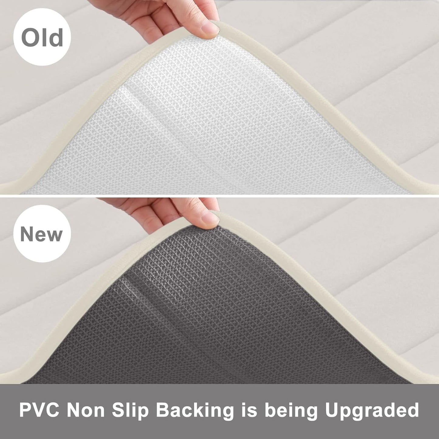 Buganda Memory Foam Bath Mat, 44" x 24", Ultra Soft and Non-Slip Bathroom Rugs, Water Absorbent and Machine Washable Bath Rug Runner for Bathroom, Shower, and Tub, Cream