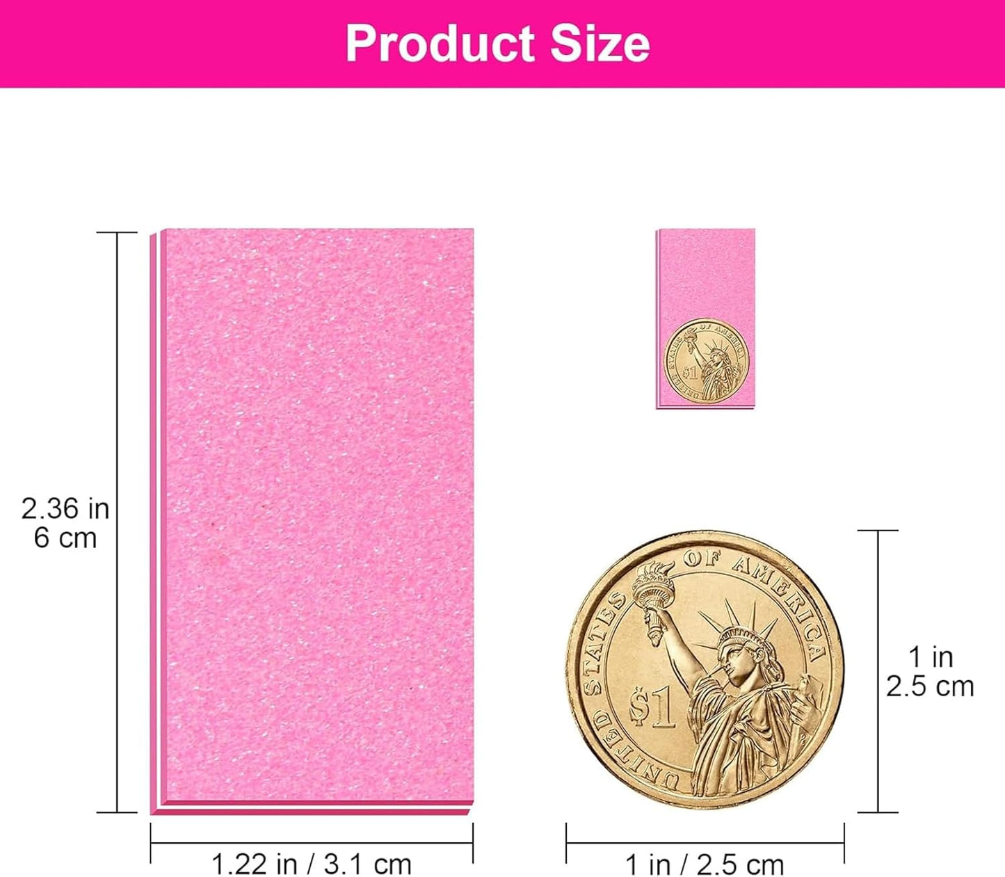 Diesisa Buffer Block Nail File, 100/180 Grit Sponge Nail Buffers for Acrylic Nails, Nails Buffer, Mini Buffing Block Double Sided for Manicure Tools 60 Count - Pink