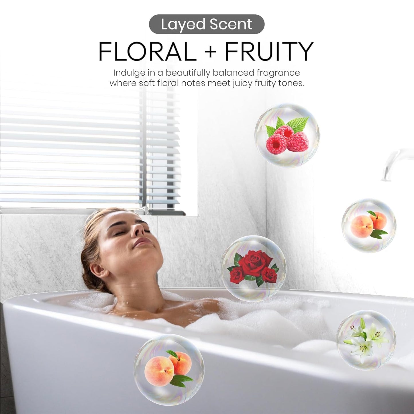 Botanist Foam Body Wash for Women, Sensitive Skin Body Wash for Men with Shea Butter, Almond & Coconut Oil, Sulfate & Paraben Free Organic BODY WASH from Japan 15.2 Fl Oz Rose & White Peach