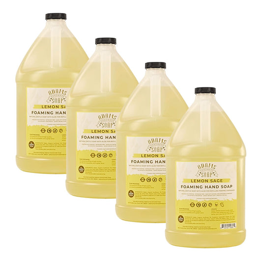 Adams Handmade Soap Liquid Foaming Soap 1 Gal - Lemon Sage (Pack of 4)