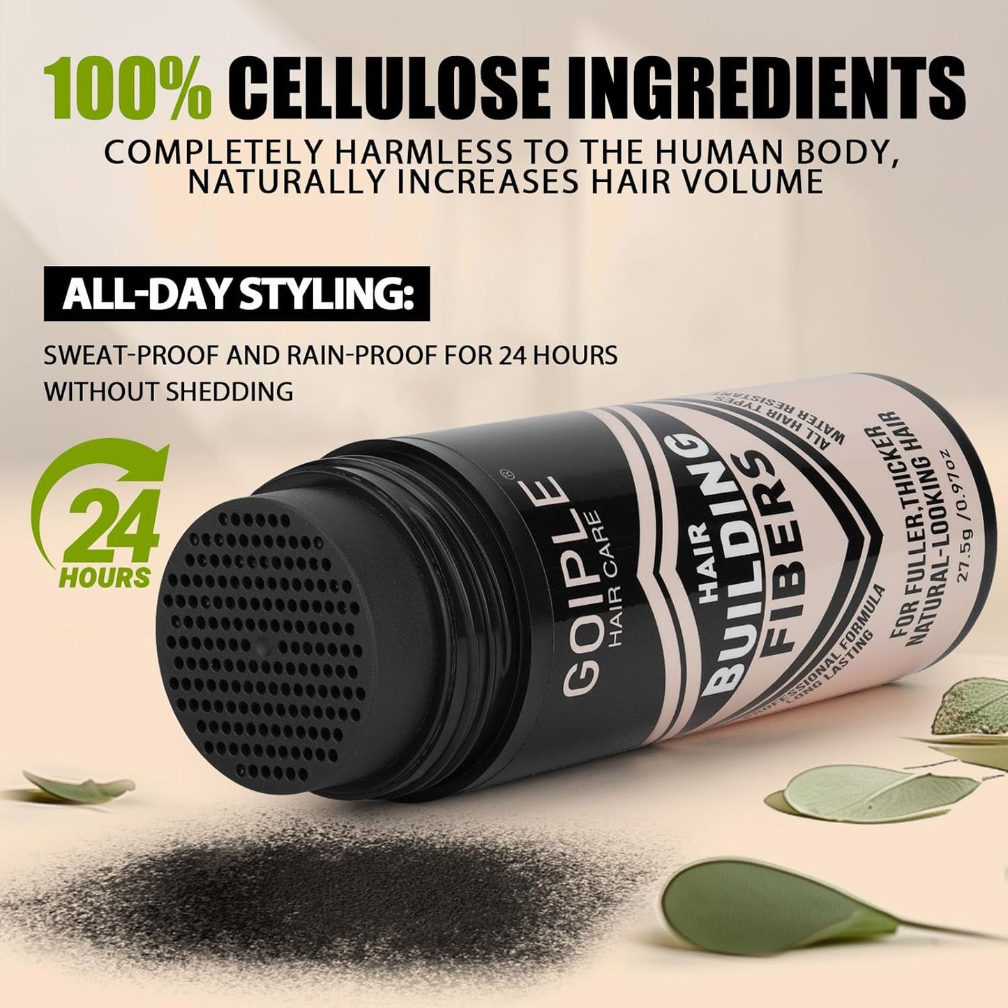 Hair Thickening Fibers&Pump Applicator Set Professional Hair Styling Set- Hair Fibers Barber Enhancement Spray for Mens Hair&Beard- Hairline Enhancer & Volumizing Spray Barber Enhancement Card(Black)