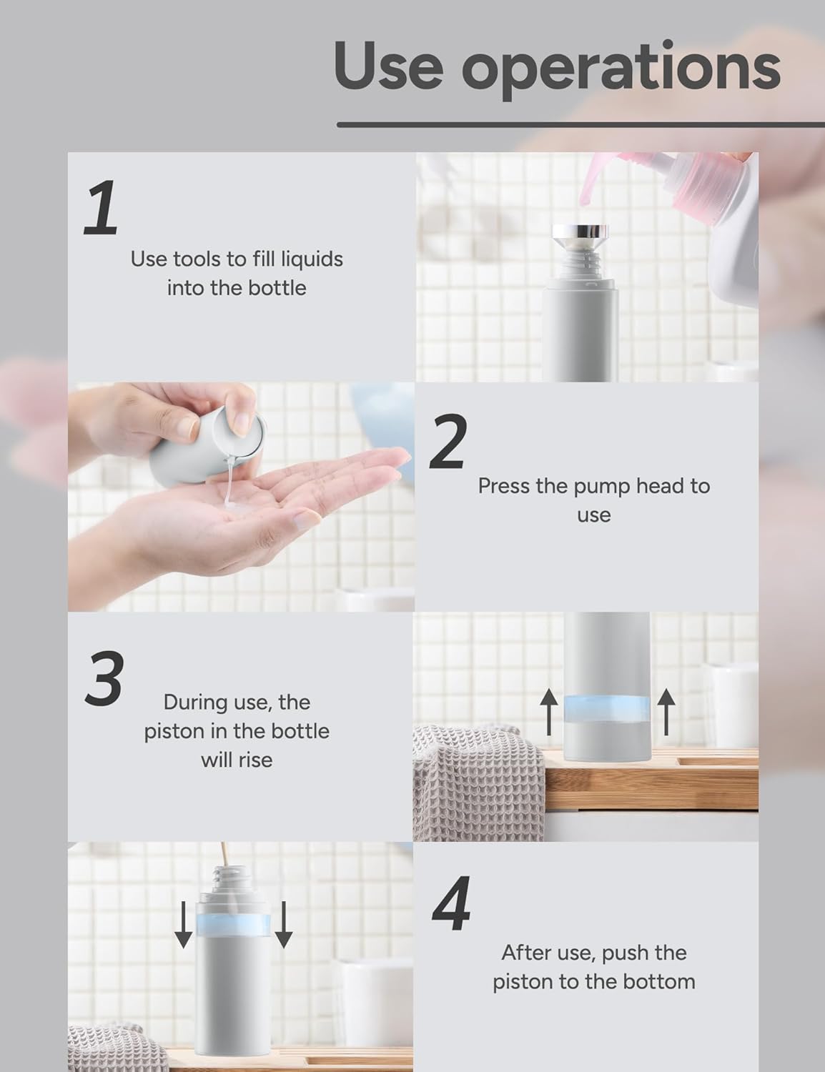 1 oz Airless Pump Bottles, Travel Lotion Container, Skincare Containers for Moisturizer(Plastic, Multicolor, 3Pcs)