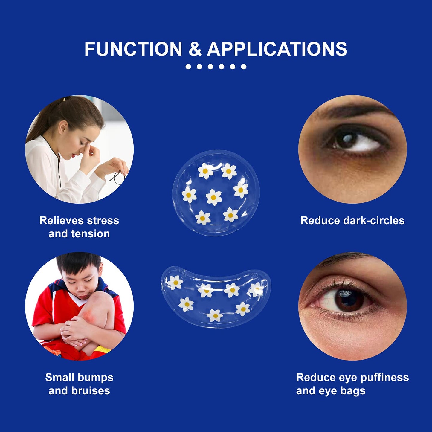 ZNÖCUETÖD Gel Ice Pack Reusable Cooling Eye Pads and Under Eye Patches,Eye Hot Cold Treatment Pack for Redness,Pain Relief and Eye Relax