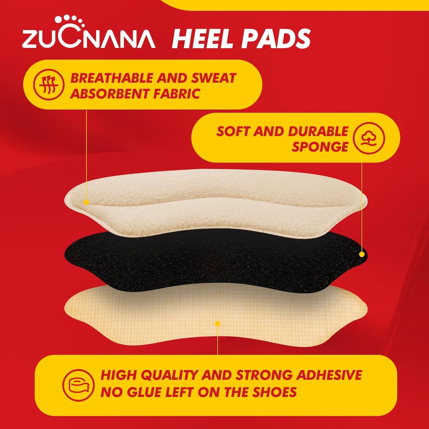 Ball of Foot Cushions, Metatarsal Pads Women, Non Slip Heel Pads for Women Shoes Too Big (4 Pairs), Shoe Cushions Heel Grips Liner Prevent Blisters & Slipping (Beige+Black)