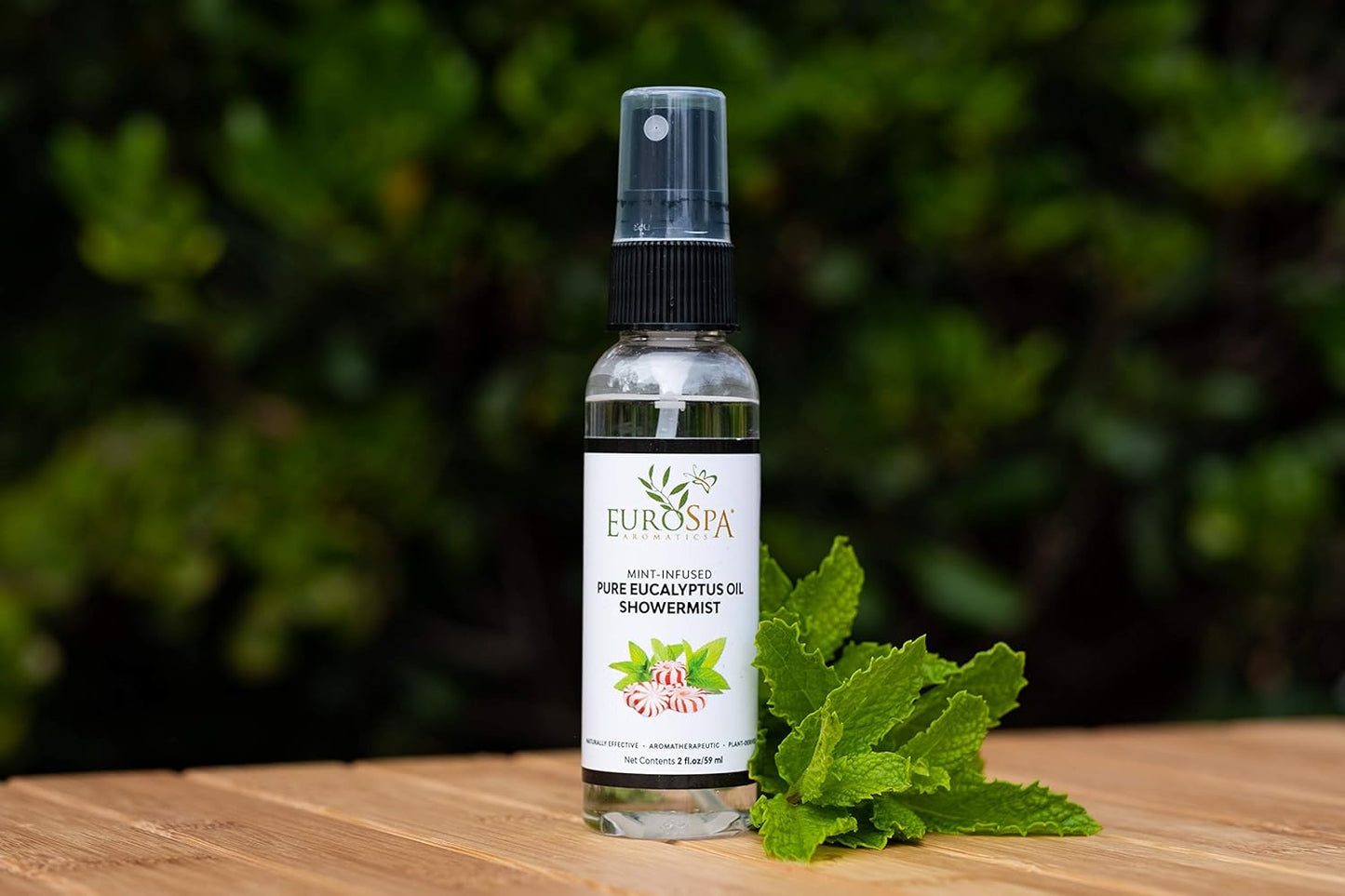 EuroSpa Aromatics Pure Eucalyptus Oil ShowerMist and Steam Room Spray, All-Natural Premium Aromatherapy Essential Oils - Mint Infused, 2oz