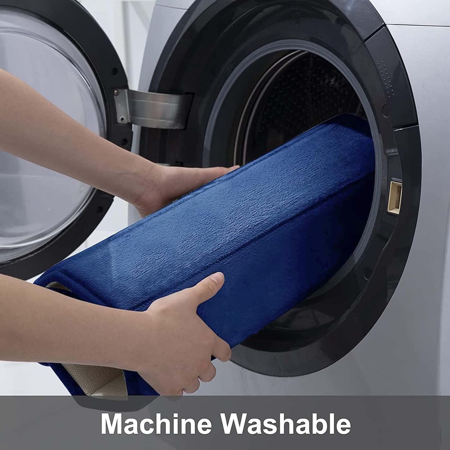 Buganda Memory Foam Bath Mat, 47" x 24", Ultra Soft and Non-Slip Bathroom Rugs, Water Absorbent and Machine Washable Bath Rug Runner for Bathroom, Shower, and Tub, Navy Blue