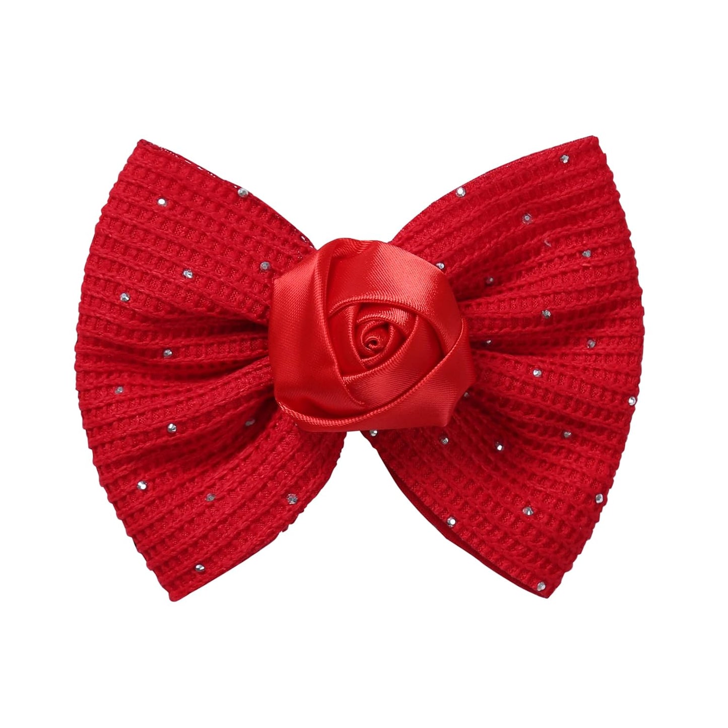 Elegant Hair Bow Set Sweet Styles with Crystal and Pearl Accents Fashion Hair Clips for Girls (Silver/Burgundy/Black)