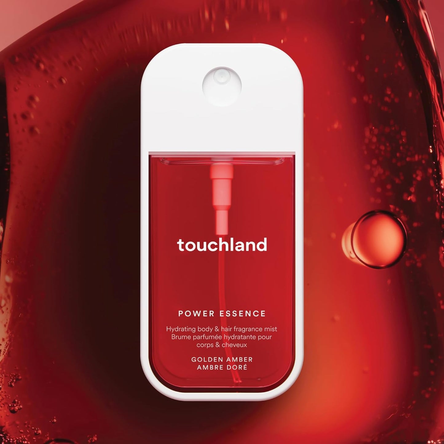 Touchland Power Essence Hydrating Body & Hair Fragrance, Golden Amber, 2 FL. OZ. Travel Size Body Mist