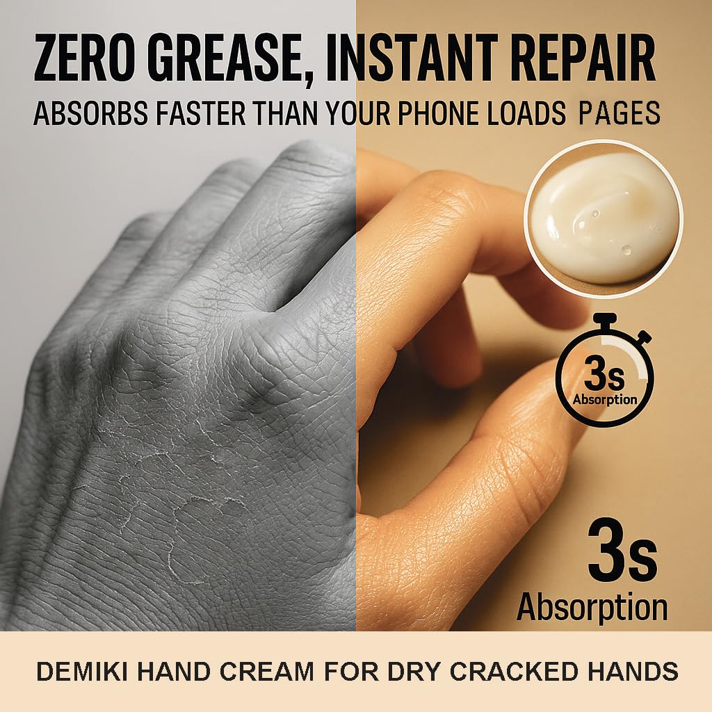 DEMIKI Shea Butter Hand Cream for Dry Cracked Hands, Birthday Gifts for Women,Bridesmaid Gifts,Nurse Gifts,Teacher Appreciation Gifts,Japanese Fragrance Hand Lotion Moisturizer Travel Size1.7fl.ozx4