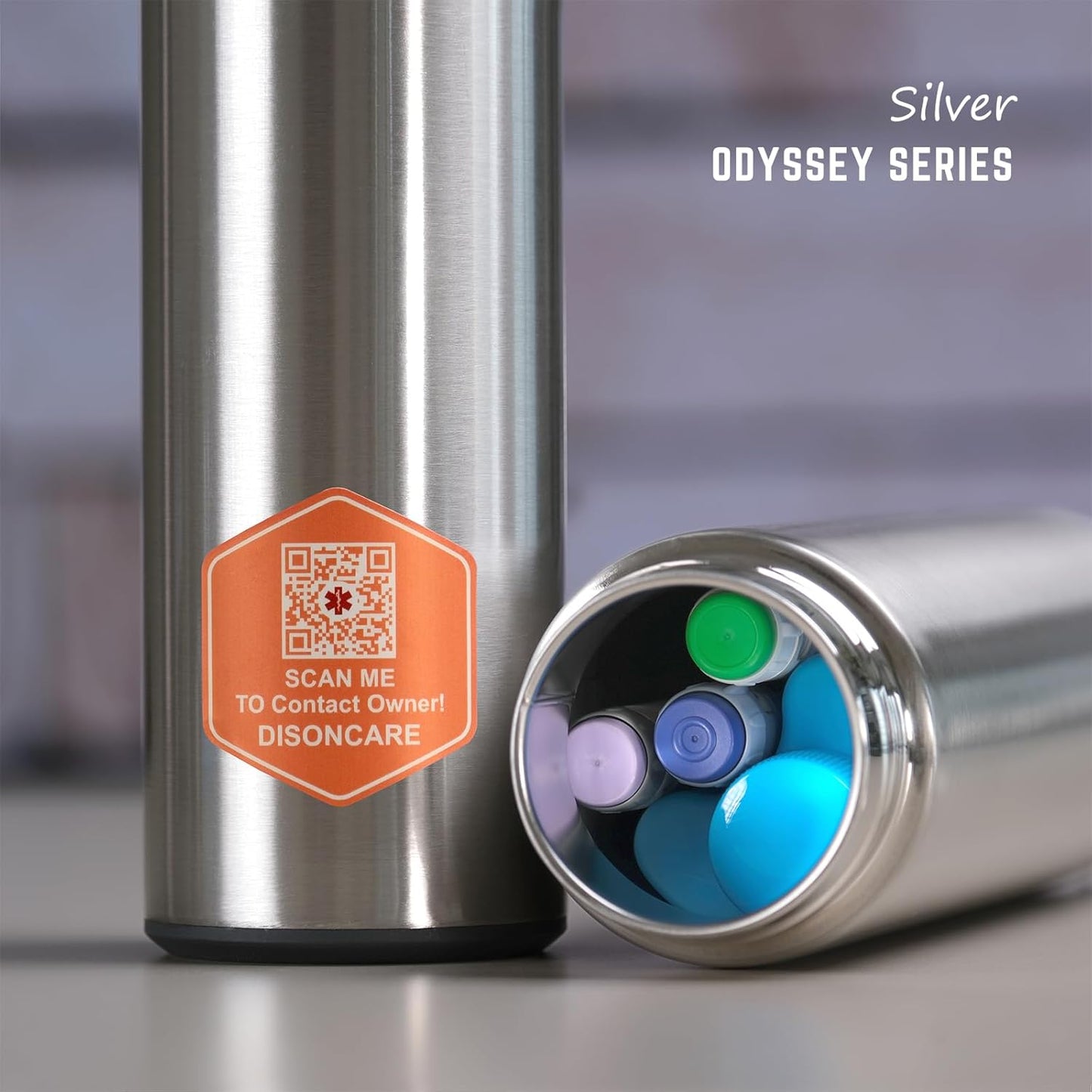 DISONCARE Odyssey 60H 3 Insulin Pens Cooler Case Medication Cooler for Travel TSA Approved Diabetic Insulina EpiPen Carry Case Medicine Bag Ice Pack with Medical Alert Tag(Silver)