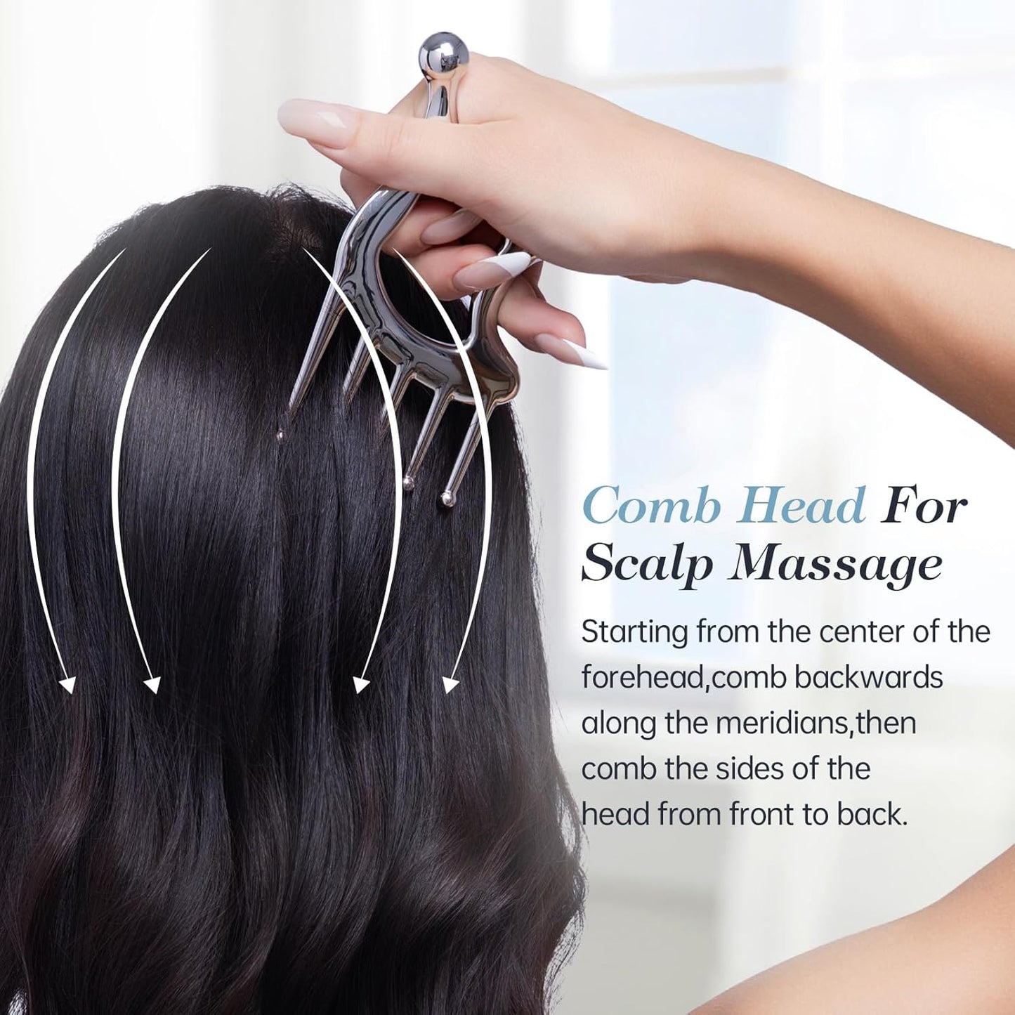 Gua Sha Tool with Handle,5in1 Scalp Massage Tool for Head&face&Body,Protable Scalp Massage Comb Guasha Tool for Deep Relaxation and Relieving Fatigue & Pain,Scalp Massager Gua Sha for Office Home SPA