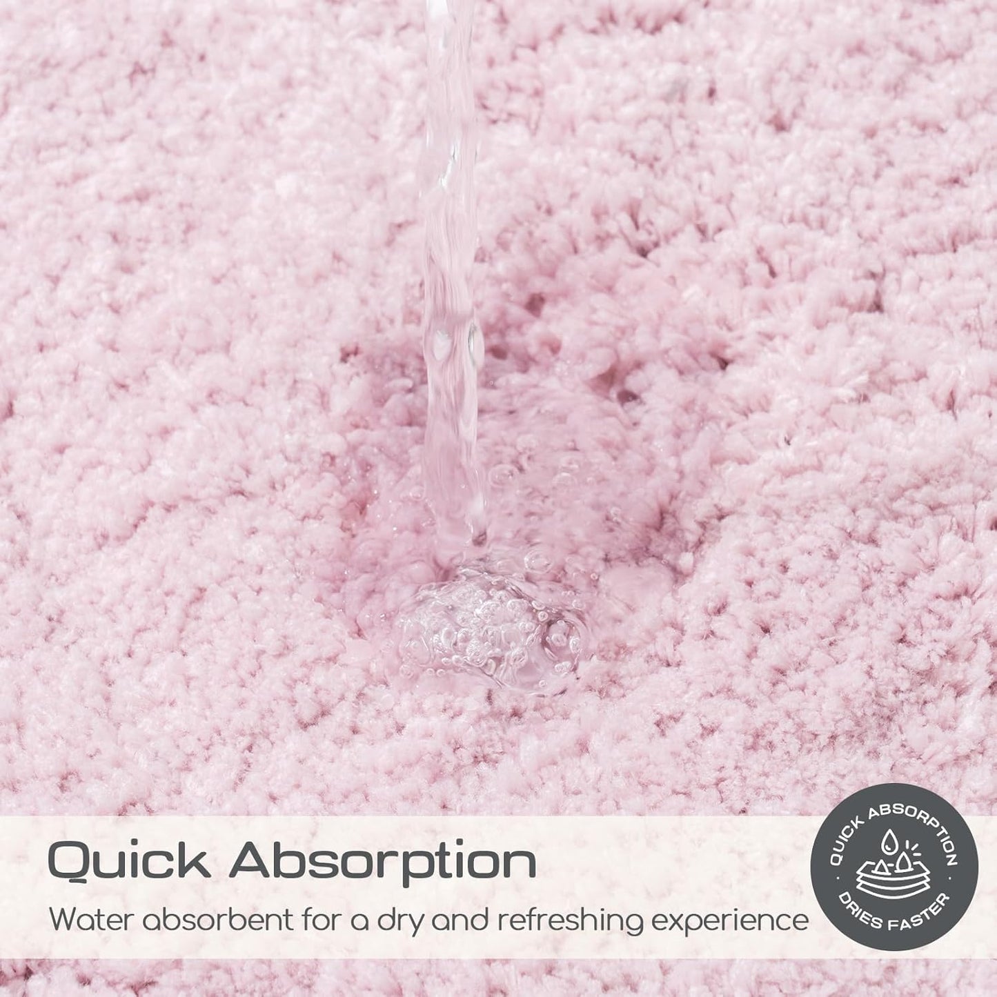 ROSMARUS Shaggy Non Slip Bath Mat, 17" X 24", Water Absorbent, Soft Tub & Floor Mat, Fluffy Machine Washable, Mauve Pink