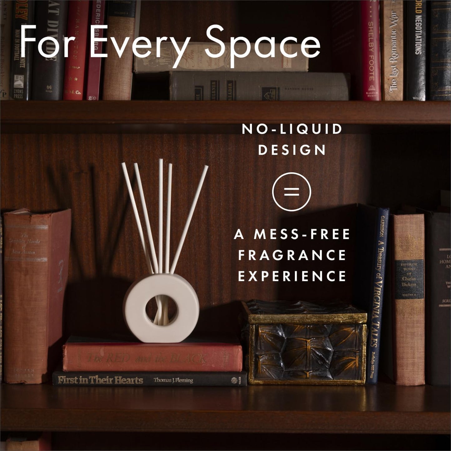 ScentAir Infused Liquidless Reeds | Includes 25 Flameless Reeds and 1 Decorative Vase, White | Essential Oil Aroma Diffuser Sticks | Fresh Spa Scents | Amazon Exclusive | Gingerbread Man