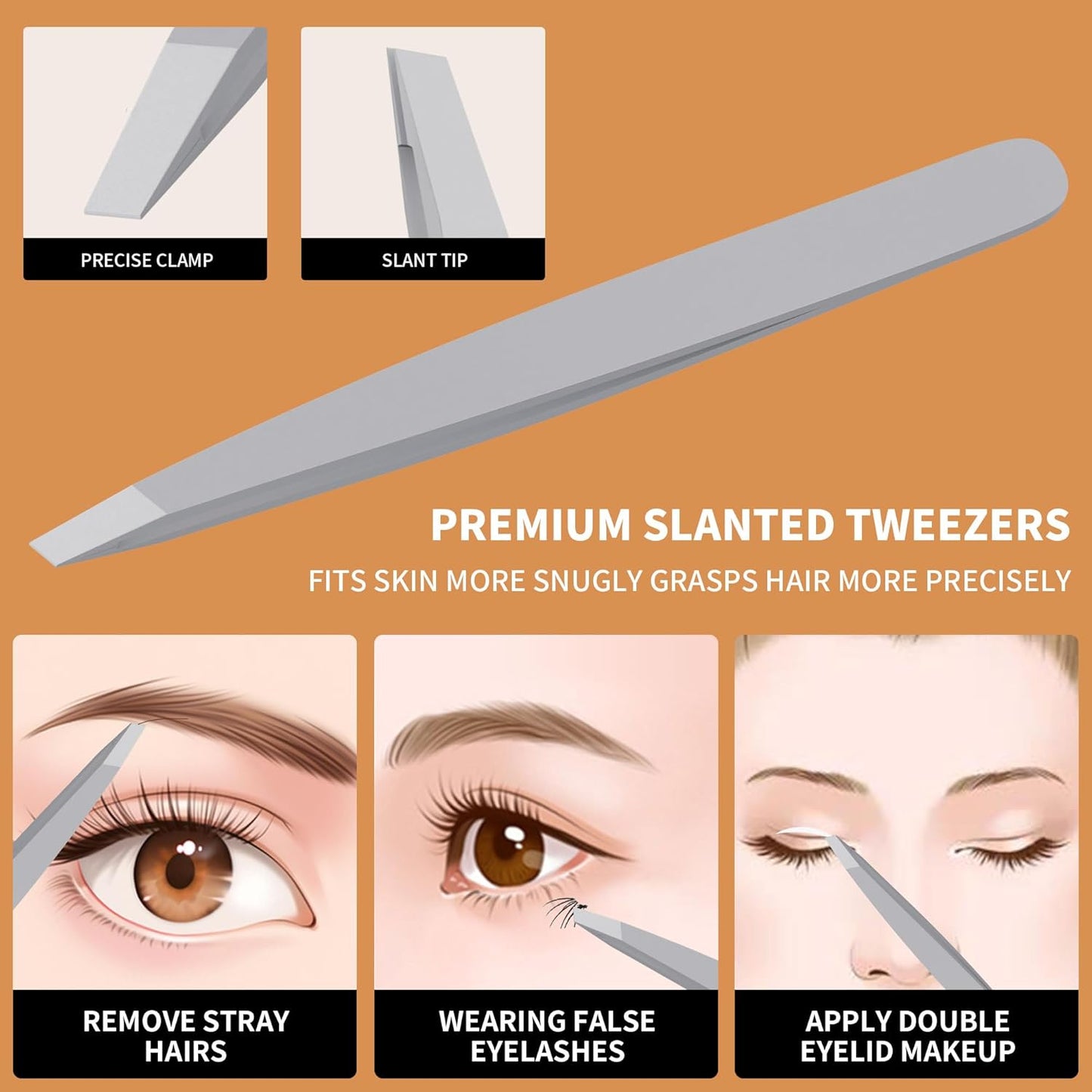 Nail Clippers Set Professional Stainless Steel Manicure Kit with Catcher, Curved & Oblique Clippers, Tweezers, and Nail File in Luxury Leather Case