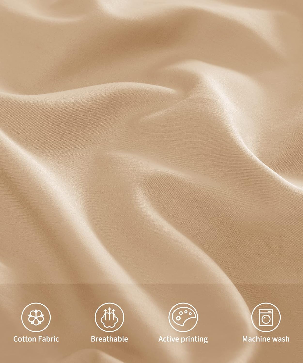 Warmstar Cotton Pillow Cases Standard Size Set of 2, 600 Thread Count Pillowcases 20x26 Inches, Soft Long Staple Cotton Pillowcases Breathable with Envelope Closure,Khaki