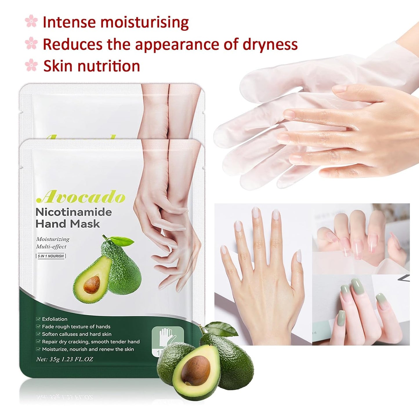 Hand Masks Moisturizing Gloves,6 Pairs Hydrating Hand Peel Masks Gift Set for Dry Cracked Hands Care,Long-lasting and Non-greasy Hand Moisturizer Gloves for Women J