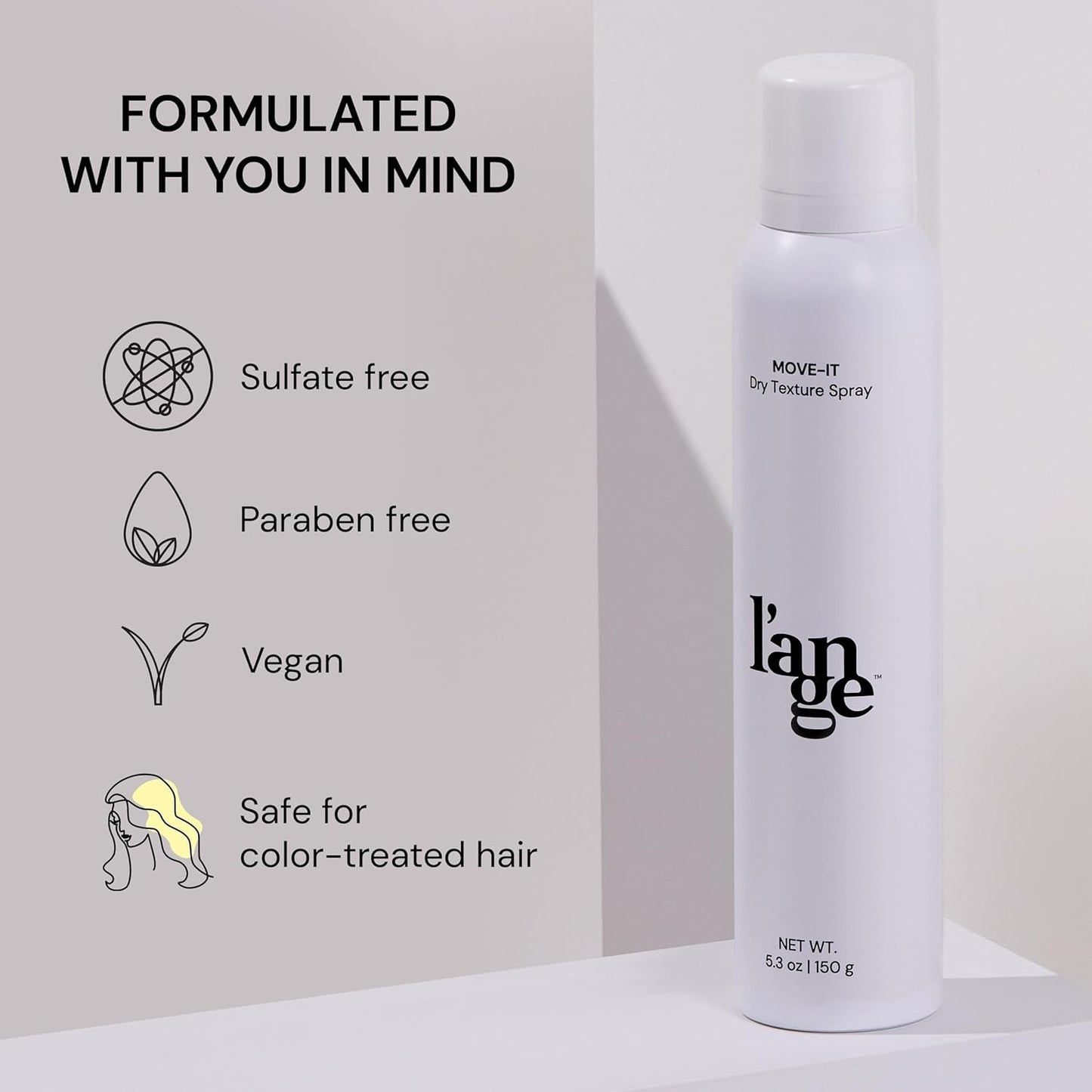 L'ANGE HAIR Move-It Super Dry Texture Spray | Absorbs Oil and Refreshes Hair | Texturizing Spray for Hair Volume | Adds Lightweight Lift and Body | Texturizing Product For Women