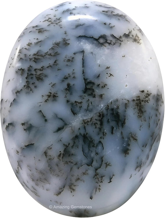 Amazing Gemstone Dendrite Opal Crystals and Healing Stones - Large Palm Stone Crystals Piedra - Crystal for Good Luck, Balanced Positive Energy, Meditation - Unique Stocking Stuffers, Gifts for Women