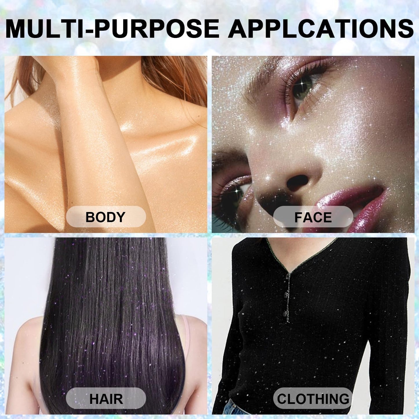 Hair and Body Glitter Spray, 1PC Glint-Rainbow Glitter Hairspray Dry Powder Makeup for Clothes, Festival Rave Prom Loose Sparkle Powder,Holographic Ultra Fine Resin Glitters for Crafts (Glint-Rainbow)