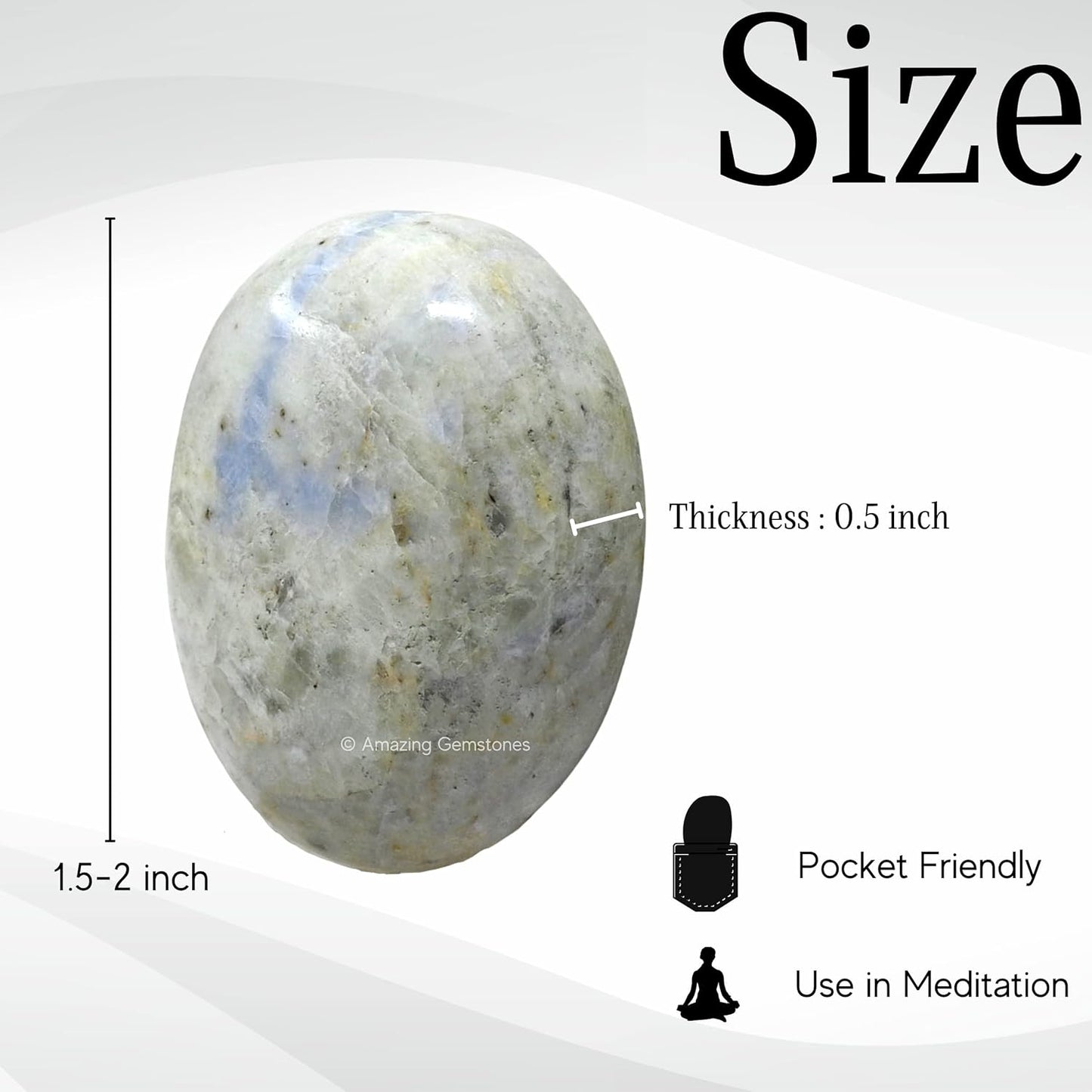 Amazing Gemstone Hackmanite Fluorescent Sodalite Crystals and Healing Stones - Large Palm Stone Crystals Piedra - Crystal for Good Luck, Meditation - Unique Stocking Stuffers, Gifts for Women, Men