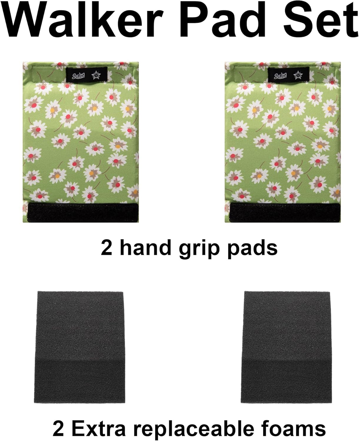 Universal Walker Hand Grip Padded Covers Non-Slip Cushion Foam for Folding Wheelchair Rollator Crutch Handle Pads 2-Pack
