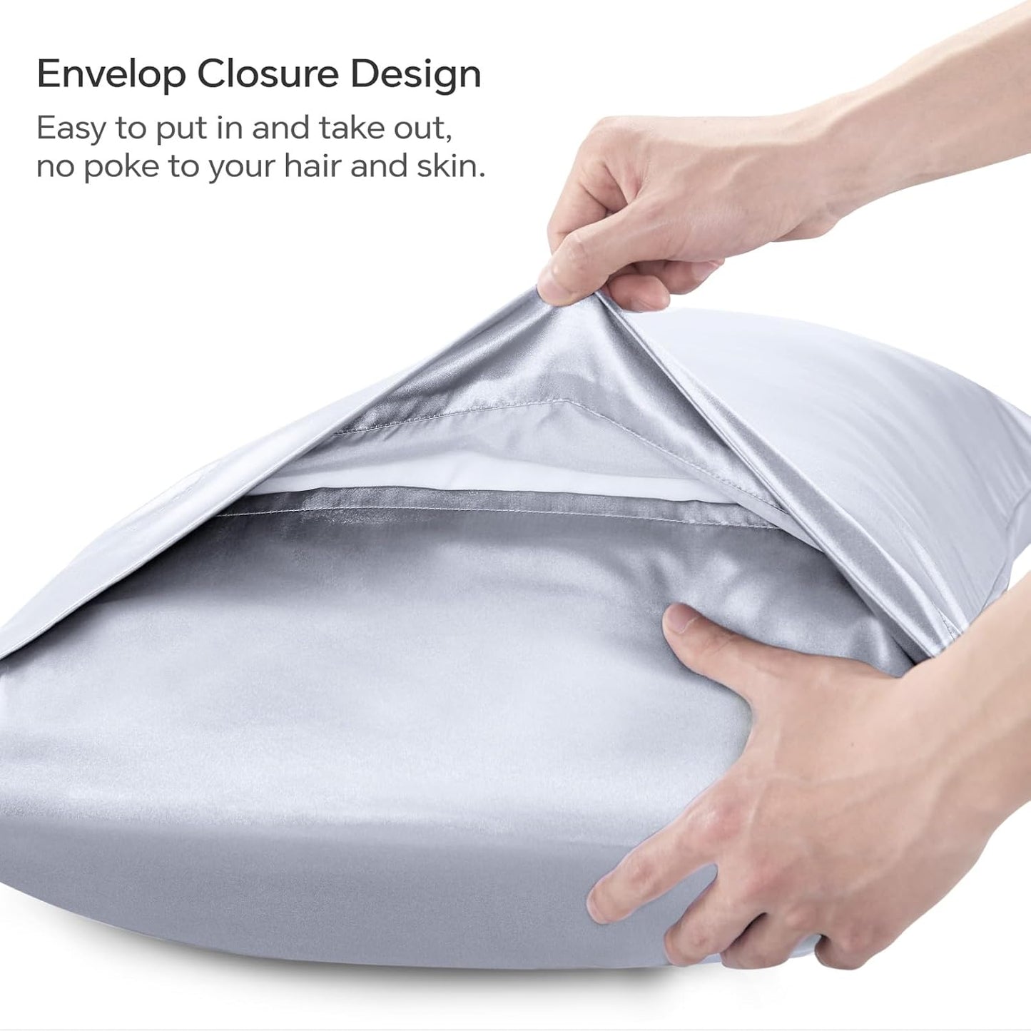 BEDELITE Satin Body Pillow Cover, Super Soft and Cooling Body Pillow Pillowcase for Hair and Skin, Breathable Silky Full Long Pillowcase Cover(20"x54", Evening Haze)