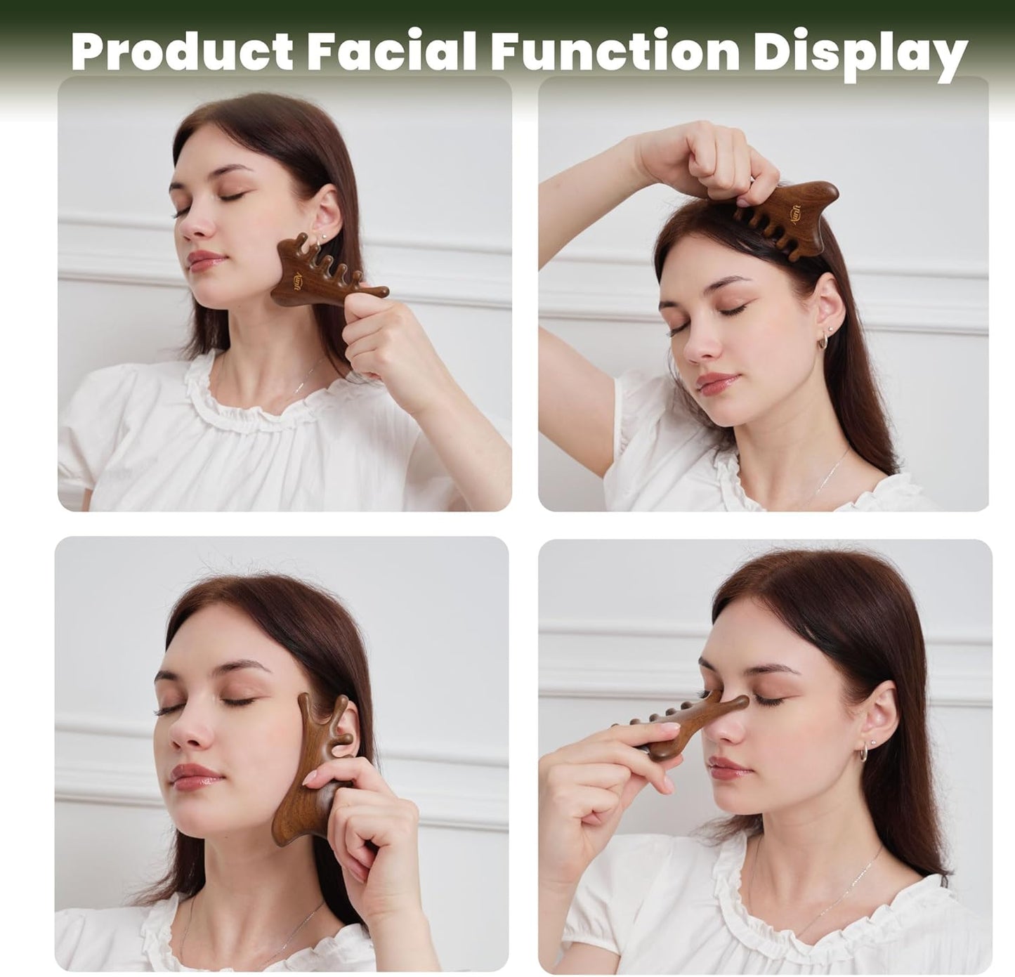 Scalp Massager Brush & Gua Sha Tool Set - Wooden Comb for Scalp Stimulation, Facial Massage & Relaxation, Handcrafted Natural Self-Care Gift Set with Storage Bag, King Wood